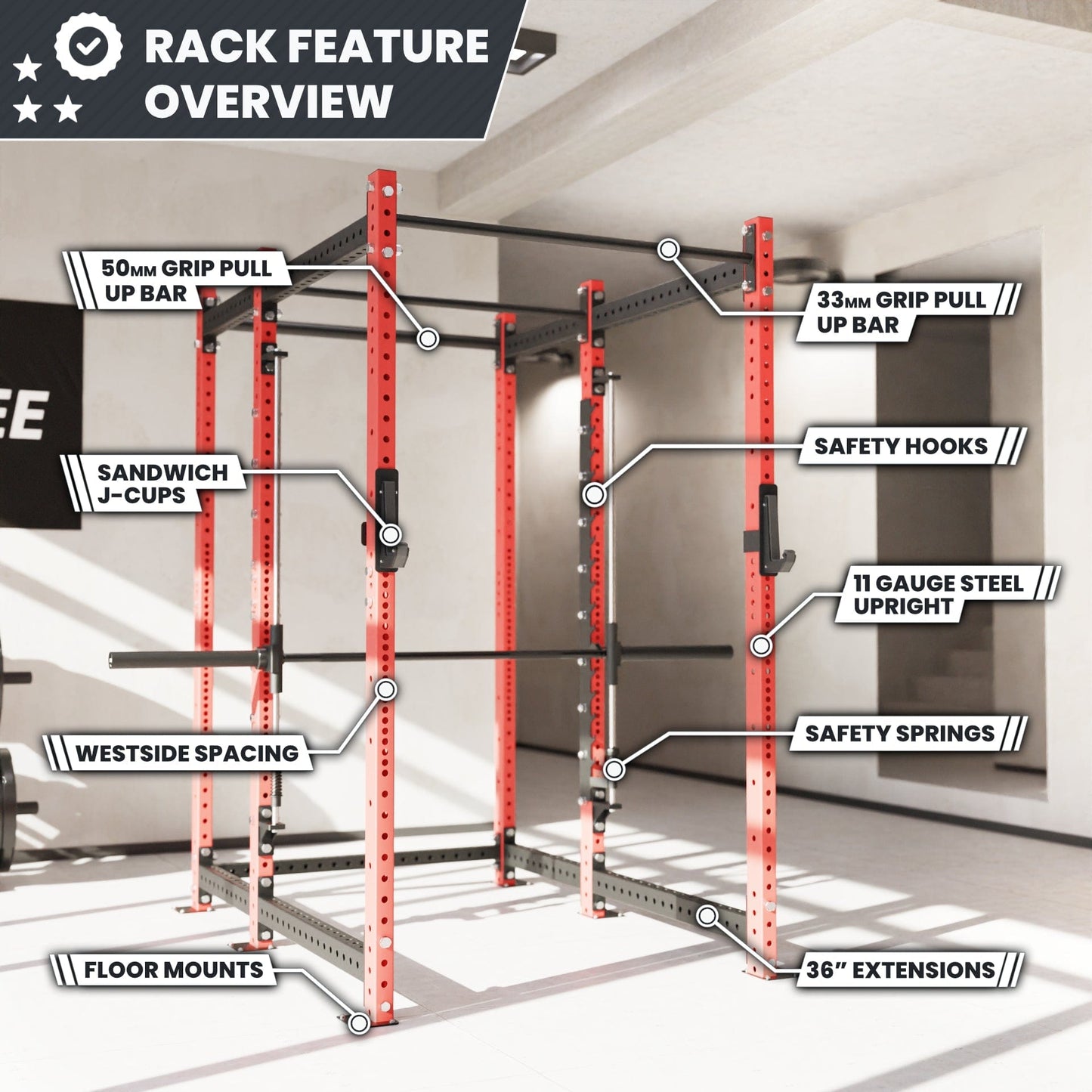 Synergee 2300 Series Power Cage with Smith Machine - Grit Grind Strength