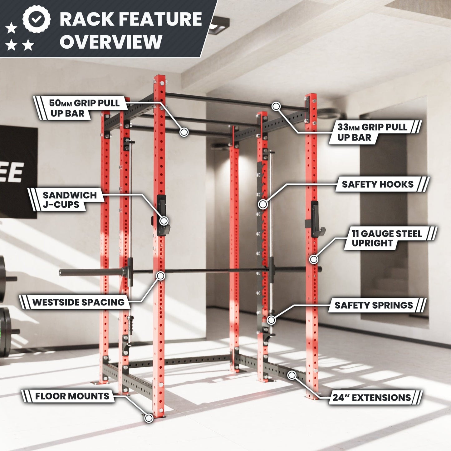 Synergee 2300 Series Power Cage with Smith Machine - Grit Grind Strength