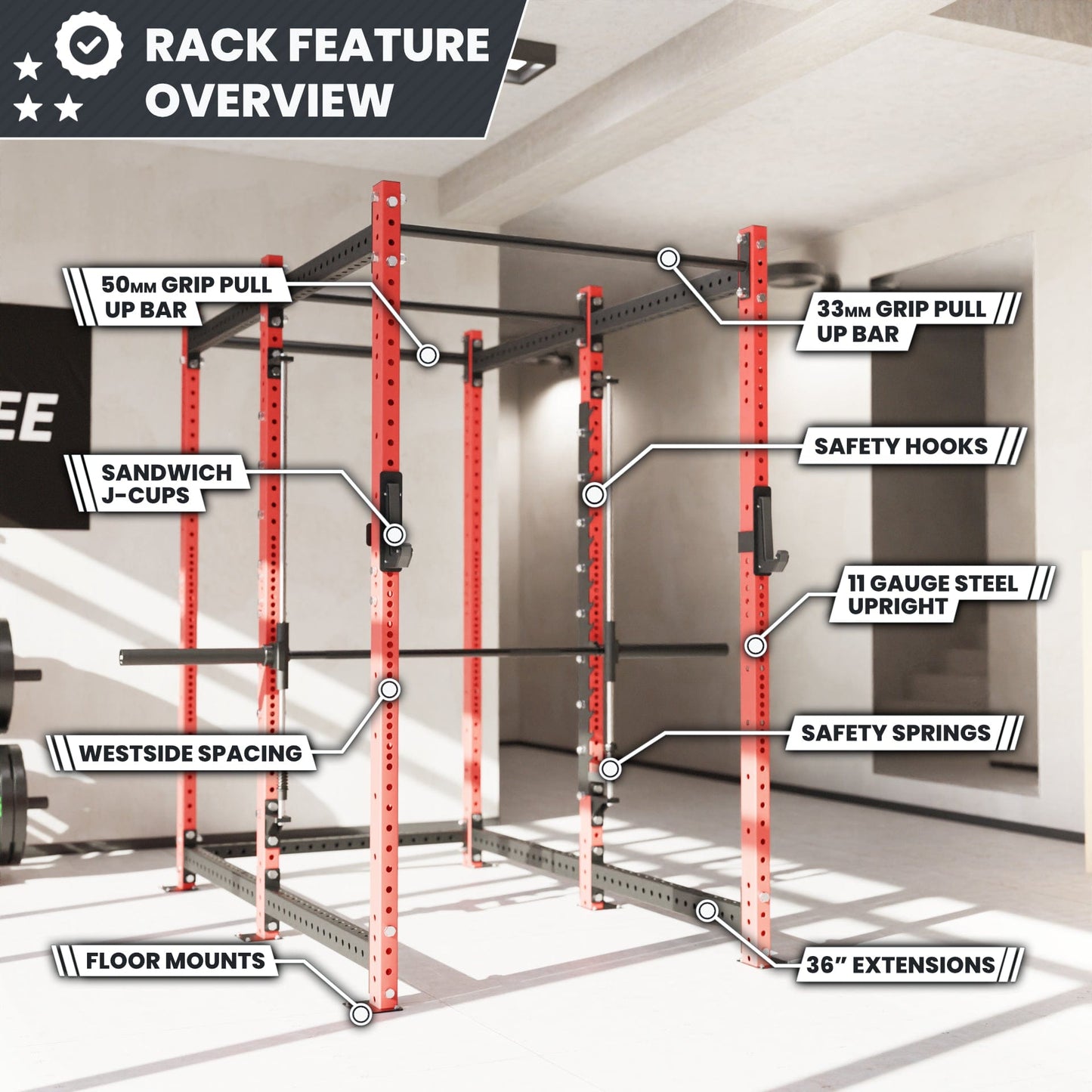 Synergee 2300 Series Power Cage with Smith Machine - Grit Grind Strength