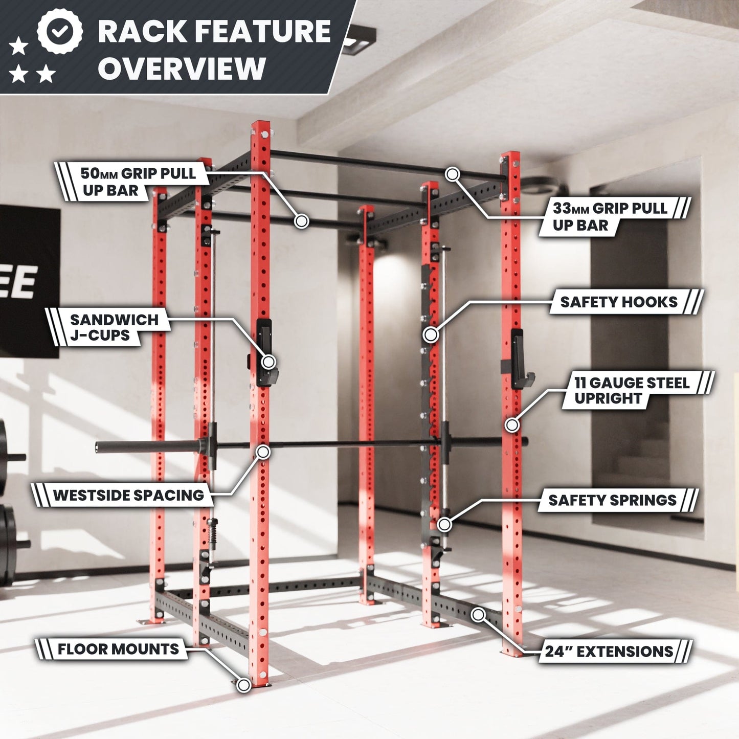 Synergee 2300 Series Power Cage with Smith Machine - Grit Grind Strength
