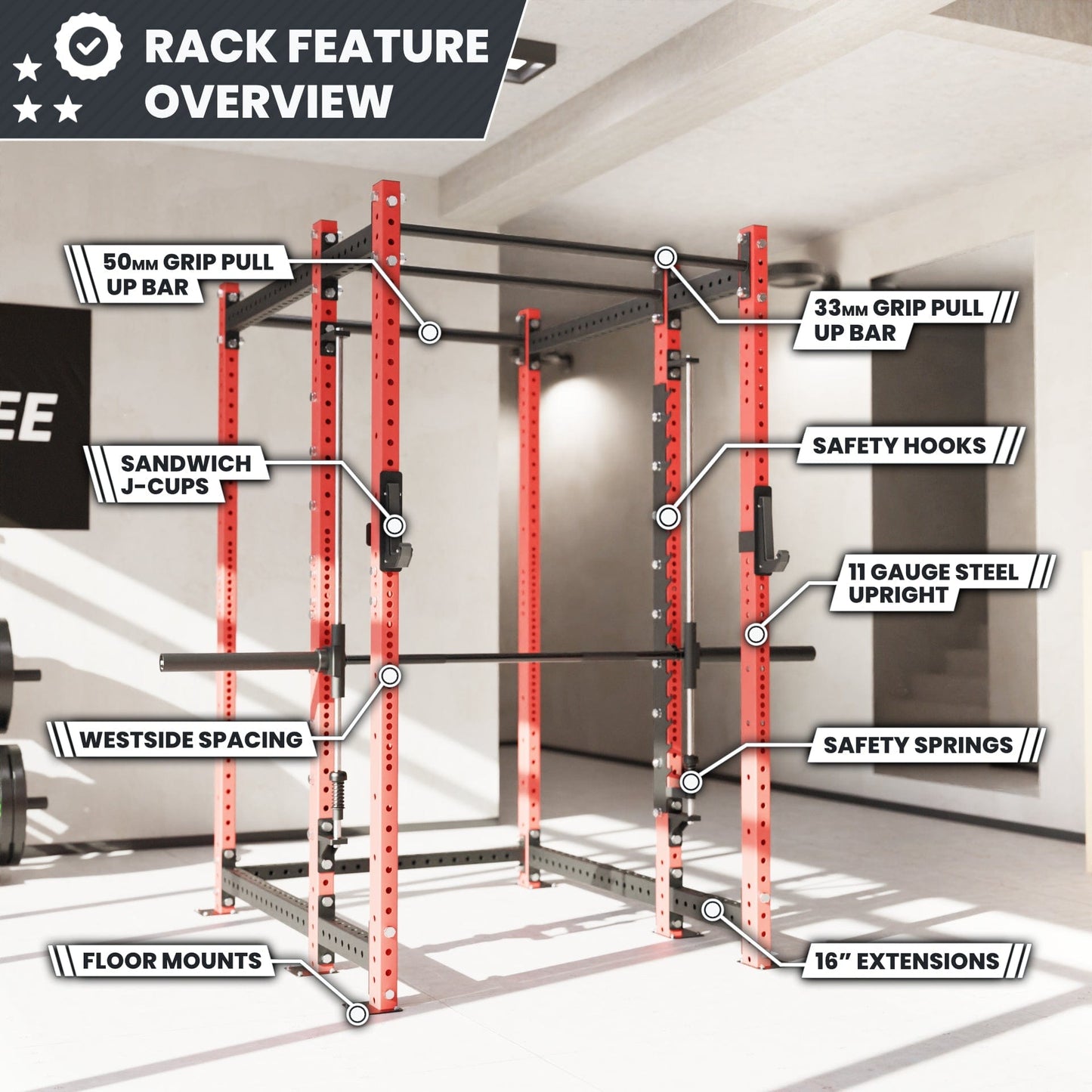 Synergee 2300 Series Power Cage with Smith Machine - Grit Grind Strength