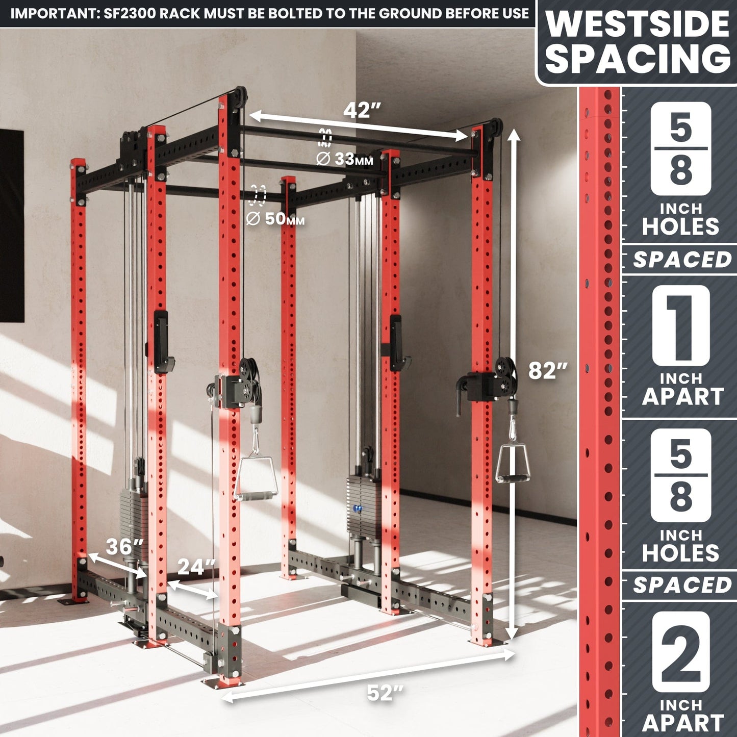 Synergee 2300 Series Power Cage with Synchronized Loaded Cable Cross Overs - Grit Grind Strength