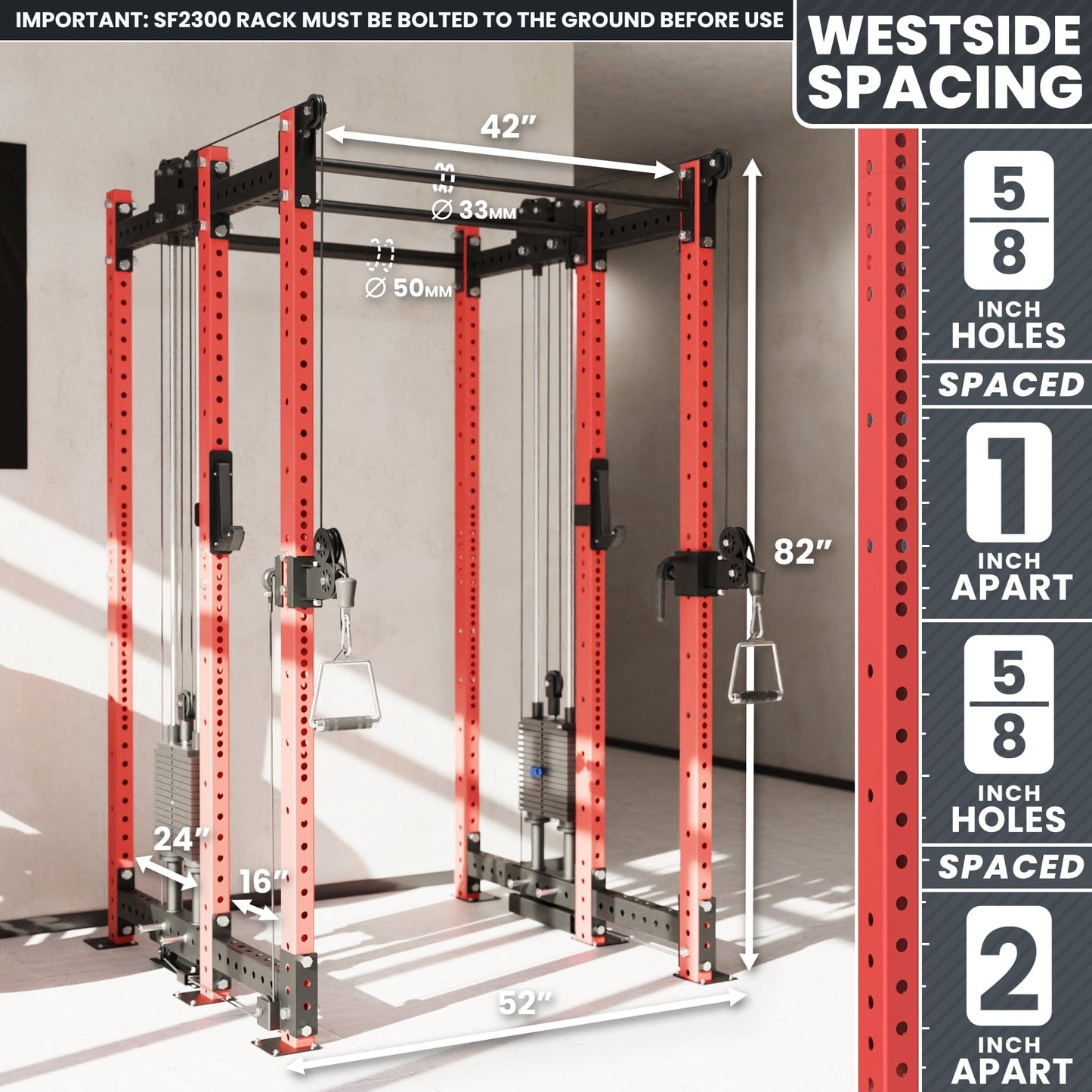 Synergee 2300 Series Power Cage with Synchronized Loaded Cable Cross Overs - Grit Grind Strength
