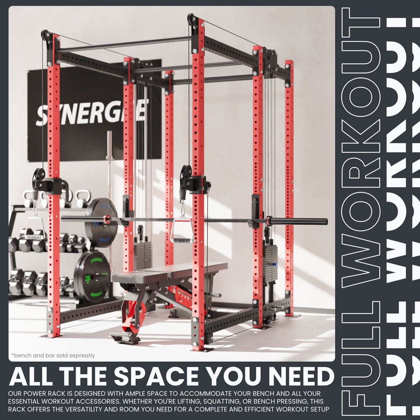 Synergee 2300 Series Power Cage with Synchronized Loaded Cable Cross Overs - Grit Grind Strength