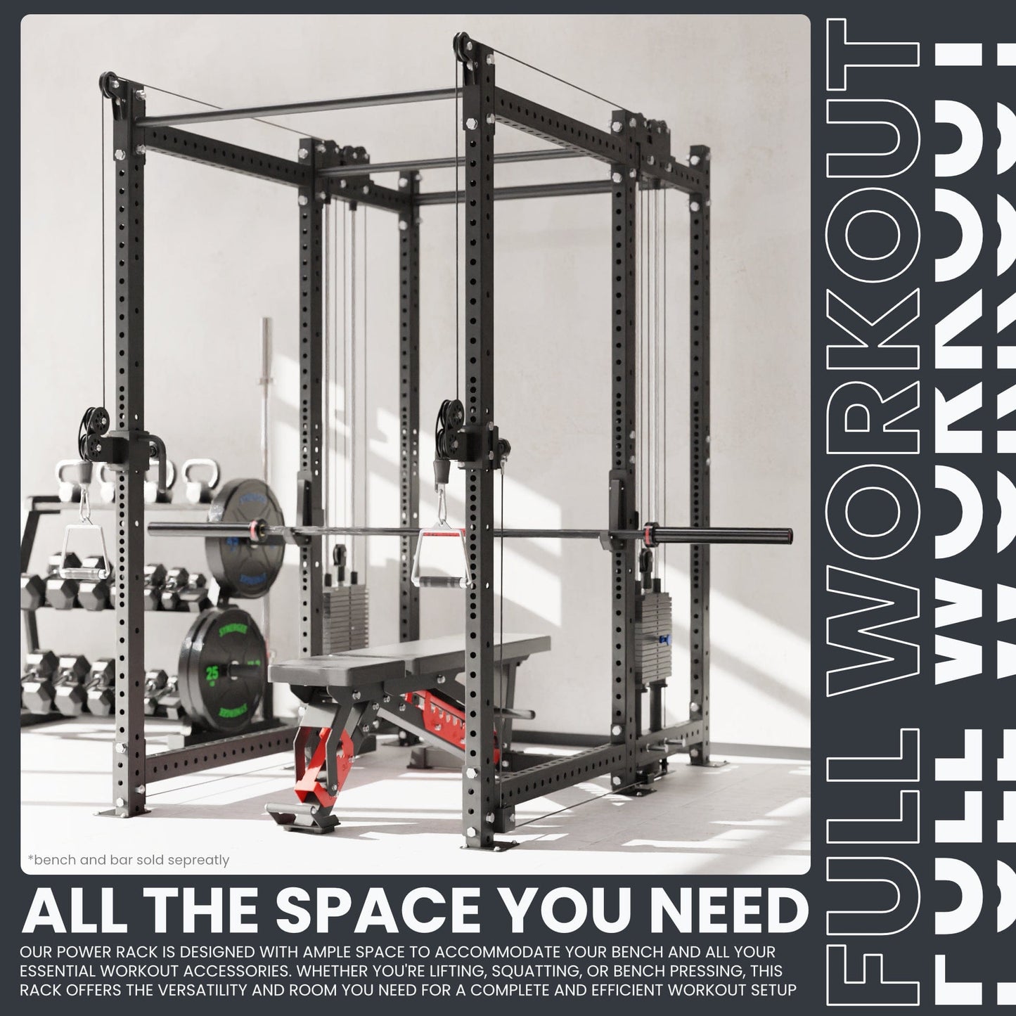 Synergee 2300 Series Power Cage with Synchronized Loaded Cable Cross Overs - Grit Grind Strength
