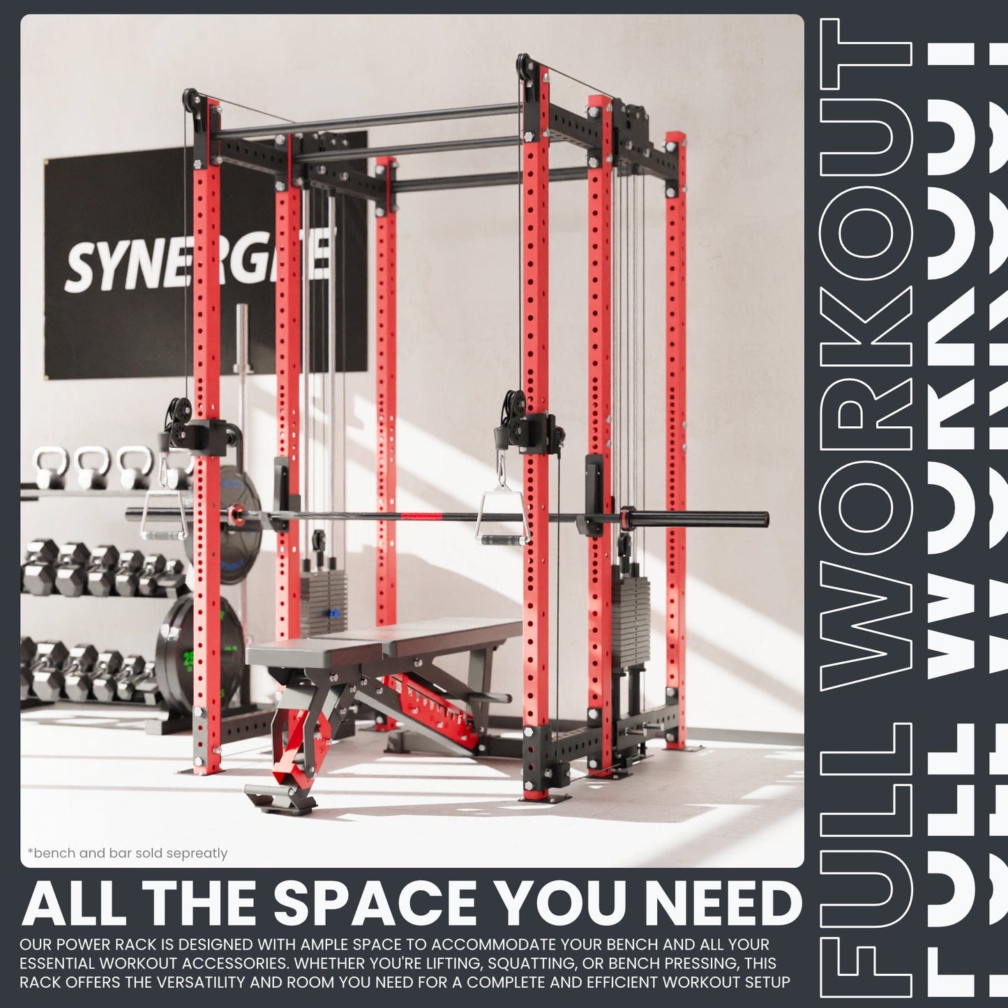 Synergee 2300 Series Power Cage with Synchronized Loaded Cable Cross Overs - Grit Grind Strength