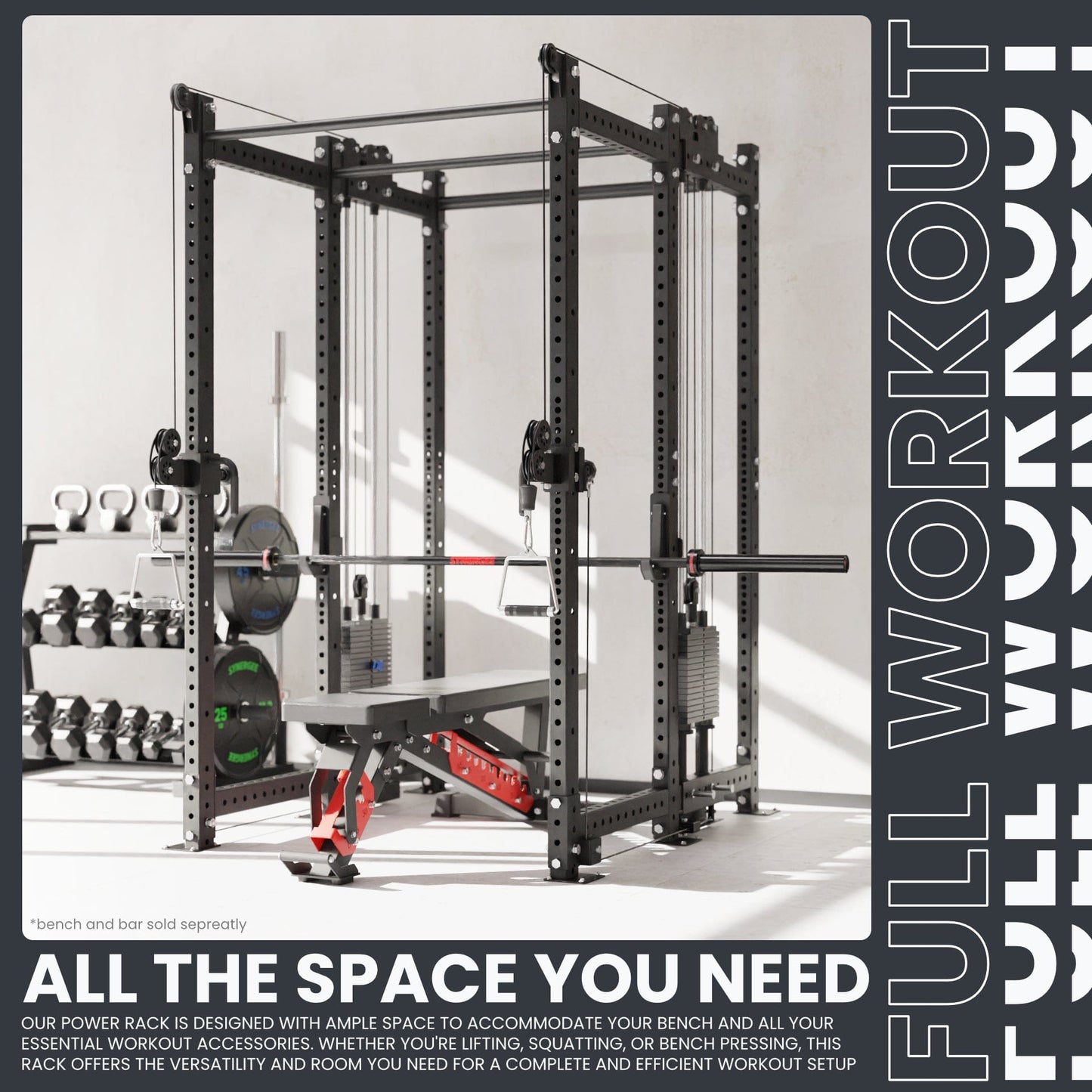 Synergee 2300 Series Power Cage with Synchronized Loaded Cable Cross Overs - Grit Grind Strength