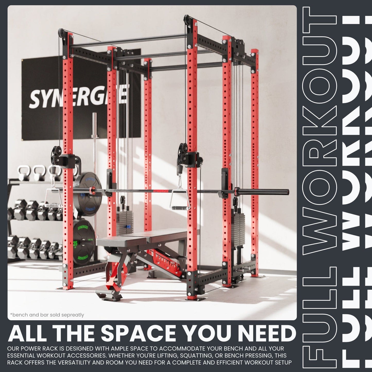 Synergee 2300 Series Power Cage with Synchronized Loaded Cable Cross Overs - Grit Grind Strength