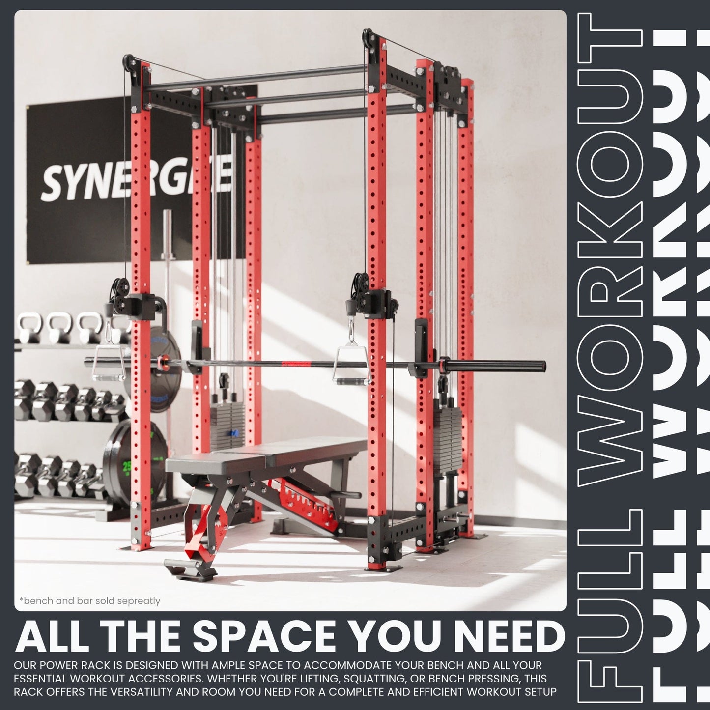 Synergee 2300 Series Power Cage with Synchronized Loaded Cable Cross Overs - Grit Grind Strength