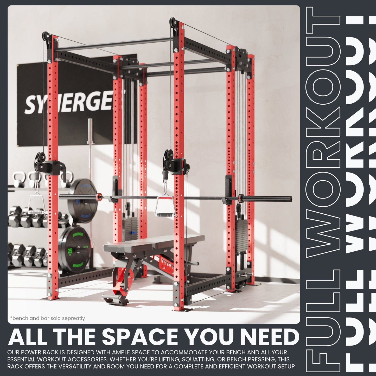 Synergee 2300 Series Power Cage with Synchronized Loaded Cable Cross Overs - Grit Grind Strength