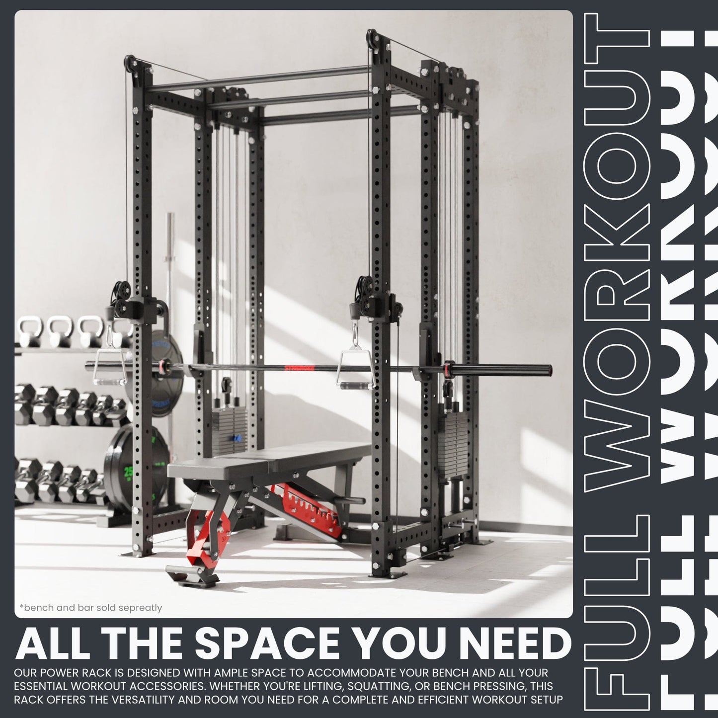 Synergee 2300 Series Power Cage with Synchronized Loaded Cable Cross Overs - Grit Grind Strength