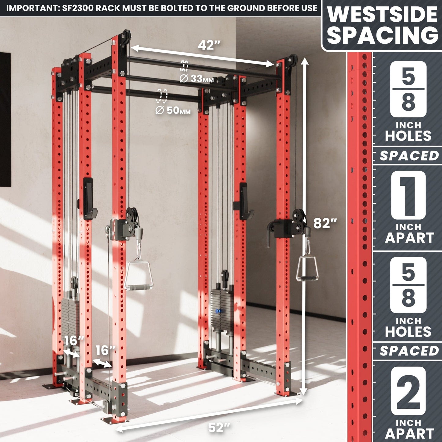 Synergee 2300 Series Power Cage with Synchronized Loaded Cable Cross Overs - Grit Grind Strength