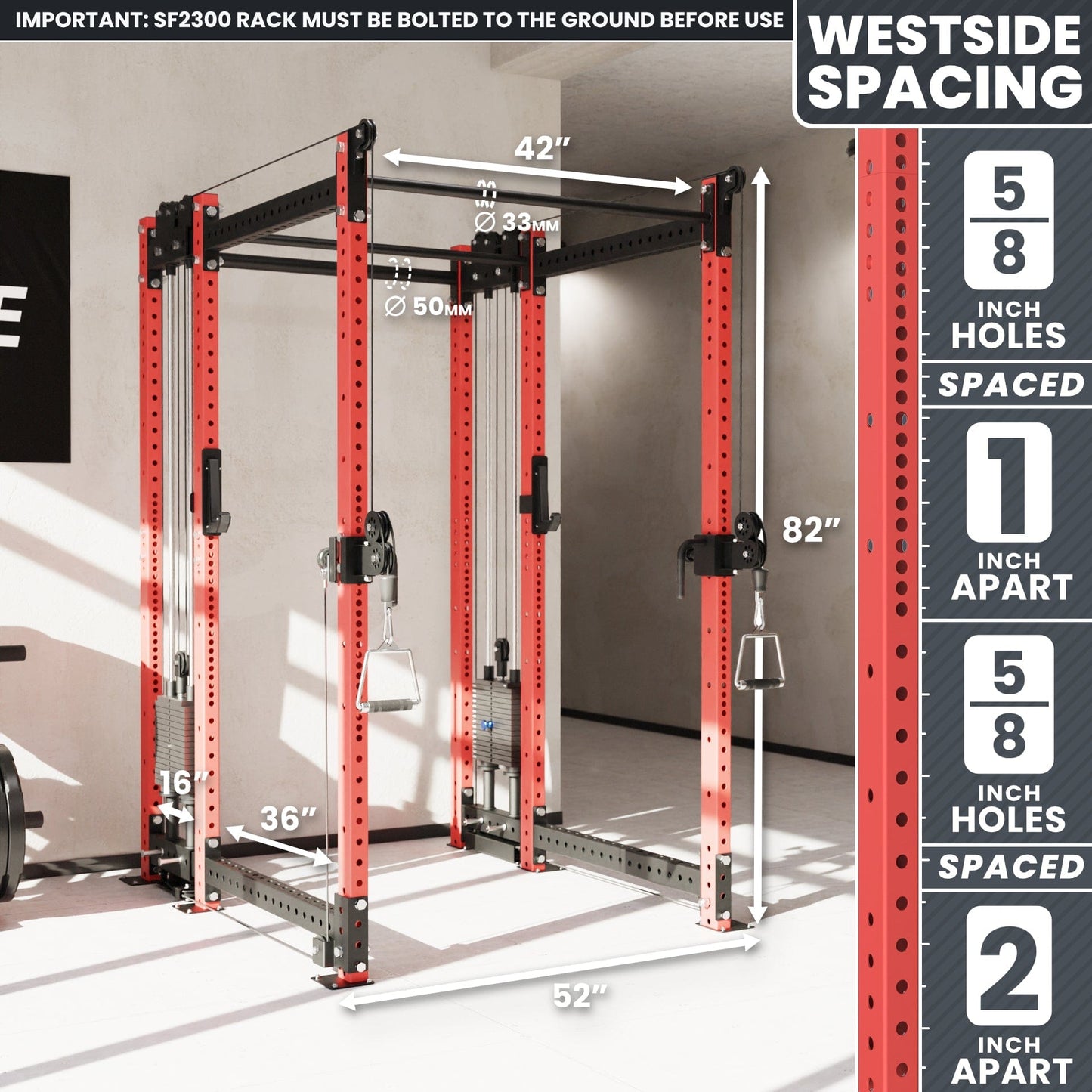 Synergee 2300 Series Power Cage with Synchronized Loaded Cable Cross Overs - Grit Grind Strength