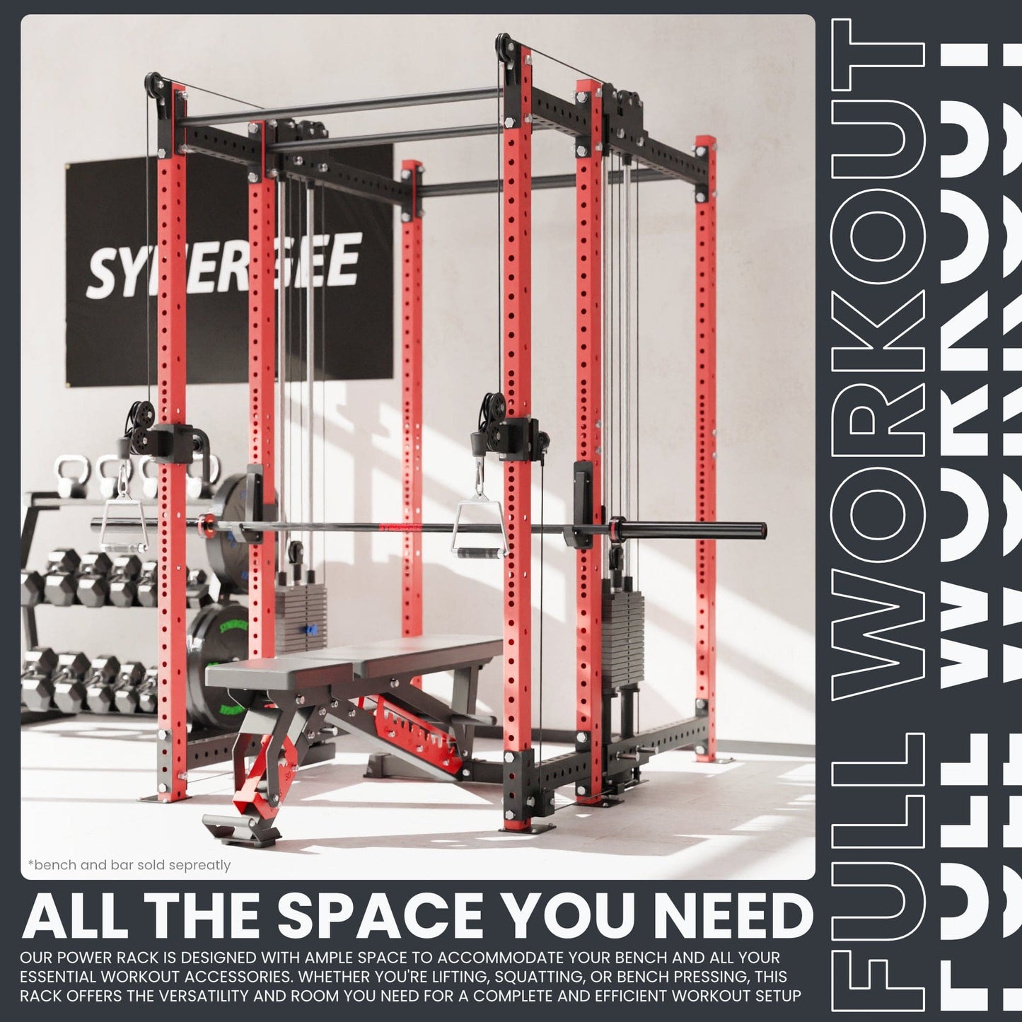 Synergee 2300 Series Power Cage with Synchronized Loaded Cable Cross Overs - Grit Grind Strength