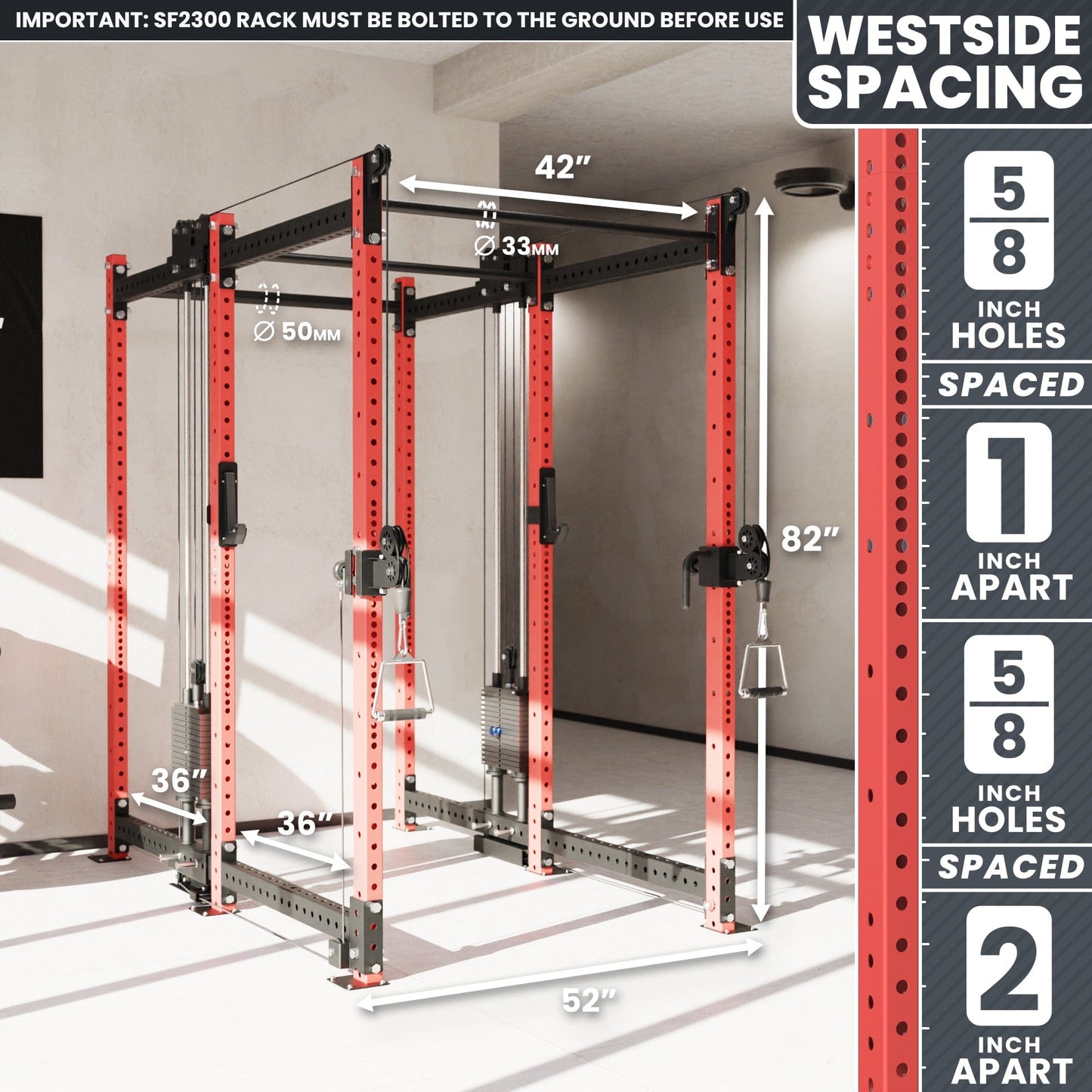 Synergee 2300 Series Power Cage with Synchronized Loaded Cable Cross Overs - Grit Grind Strength