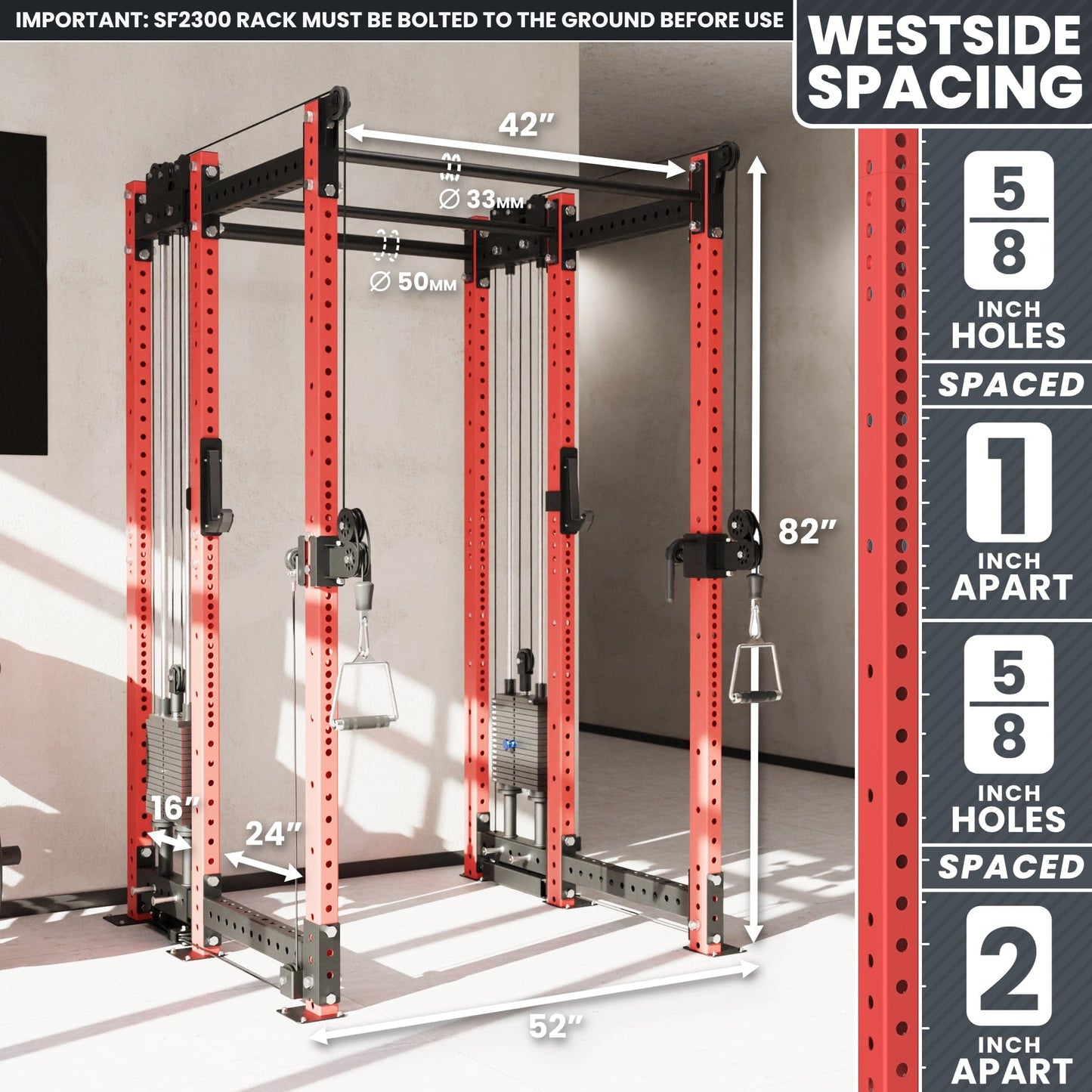 Synergee 2300 Series Power Cage with Synchronized Loaded Cable Cross Overs - Grit Grind Strength