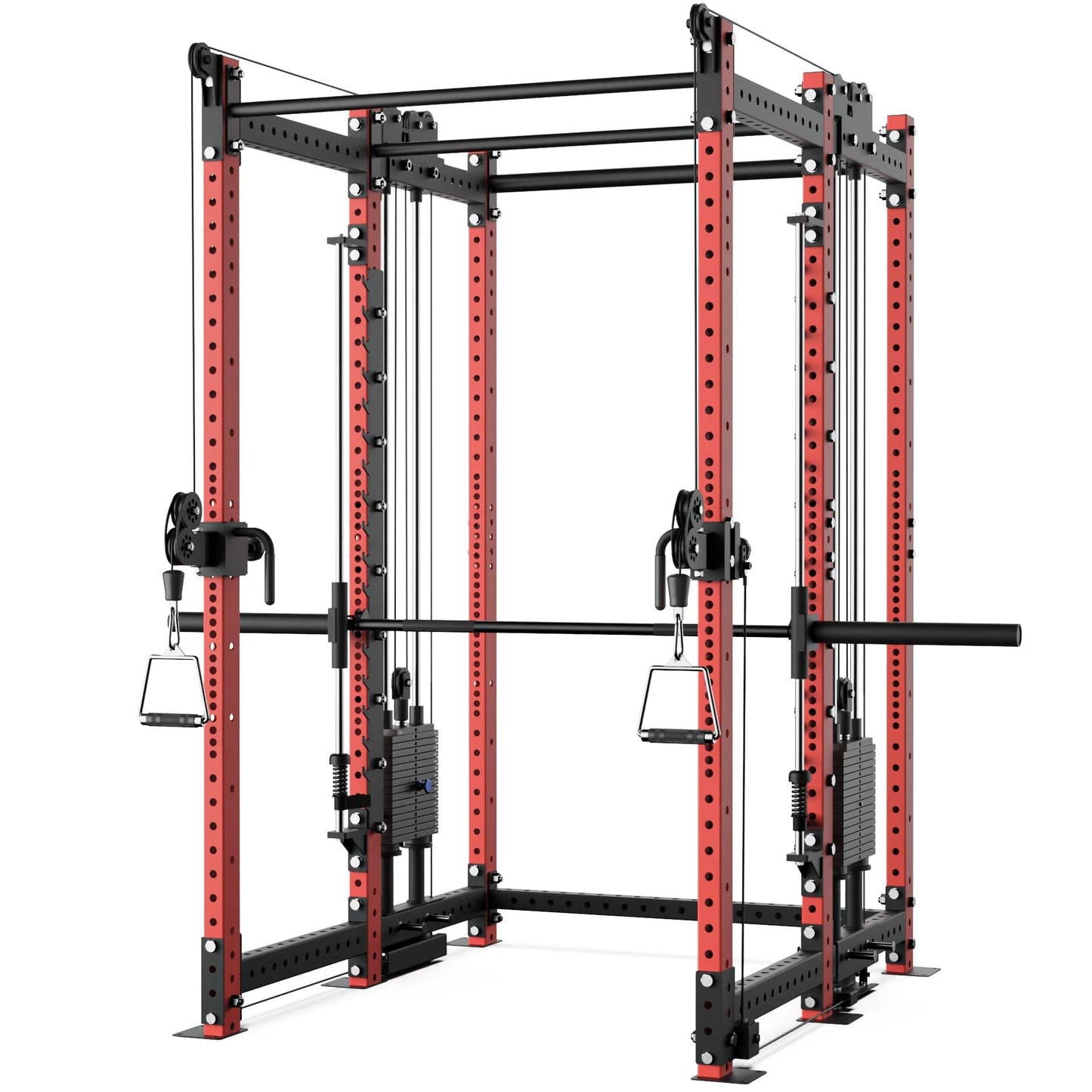 Synergee 2300 Series Power Cage with Synchronized Loaded Cable Cross Overs and Smith Machine - Grit Grind Strength