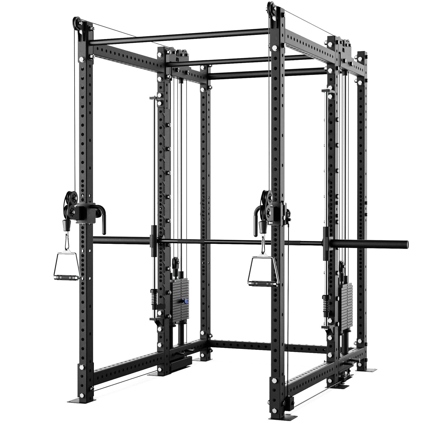 Synergee 2300 Series Power Cage with Synchronized Loaded Cable Cross Overs and Smith Machine - Grit Grind Strength
