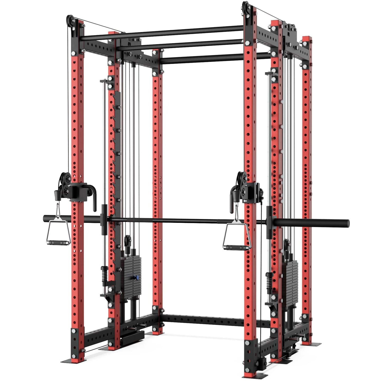 Synergee 2300 Series Power Cage with Synchronized Loaded Cable Cross Overs and Smith Machine - Grit Grind Strength