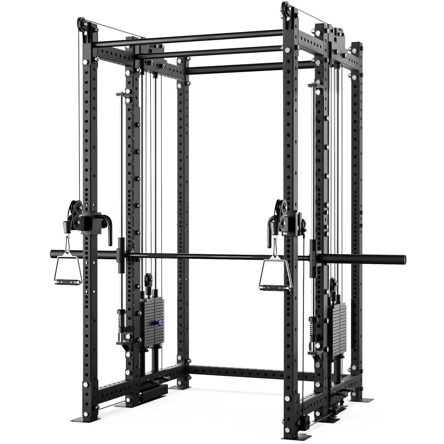 Synergee 2300 Series Power Cage with Synchronized Loaded Cable Cross Overs and Smith Machine - Grit Grind Strength