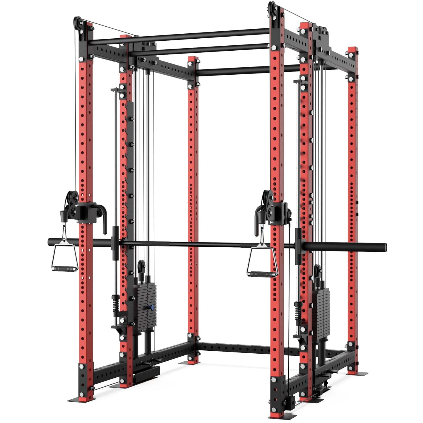 Synergee 2300 Series Power Cage with Synchronized Loaded Cable Cross Overs and Smith Machine - Grit Grind Strength
