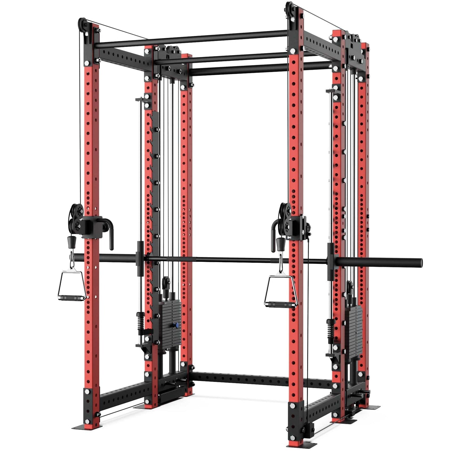 Synergee 2300 Series Power Cage with Synchronized Loaded Cable Cross Overs and Smith Machine - Grit Grind Strength