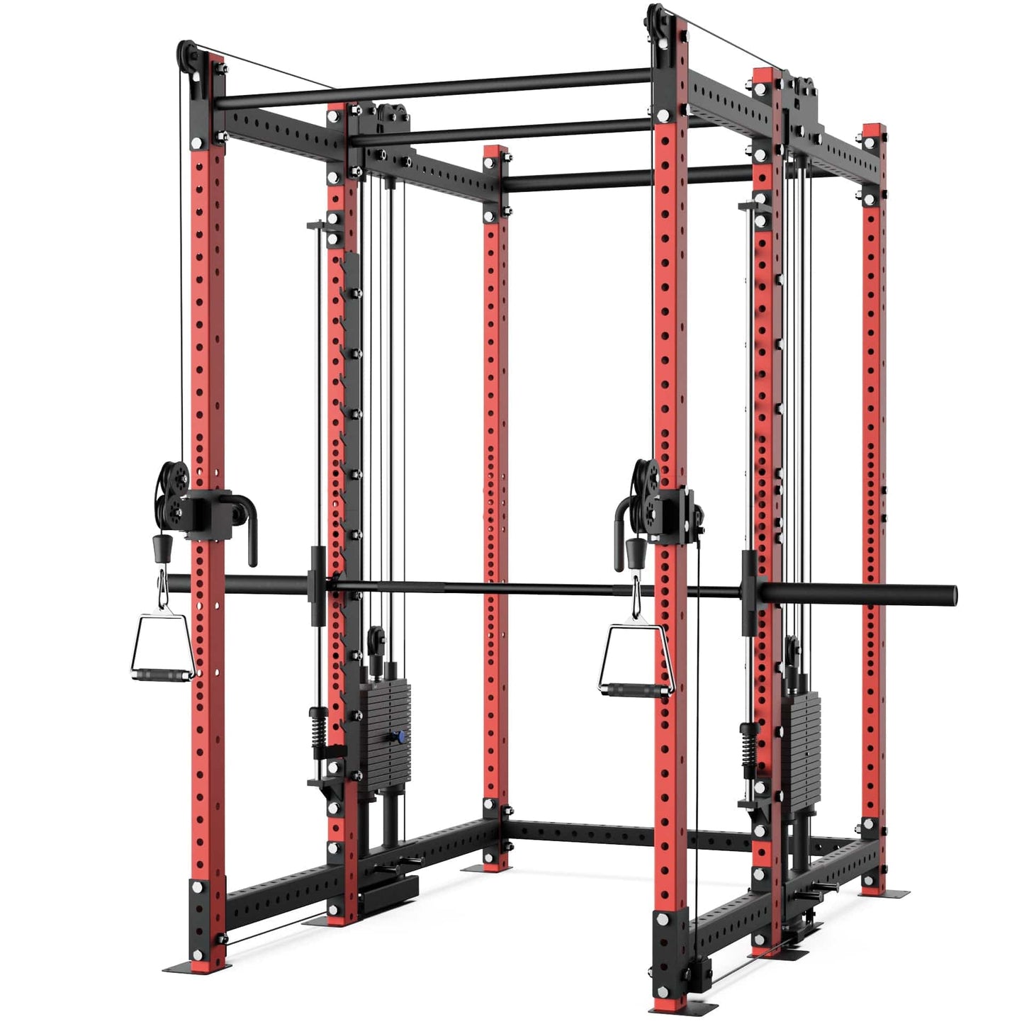 Synergee 2300 Series Power Cage with Synchronized Loaded Cable Cross Overs and Smith Machine - Grit Grind Strength