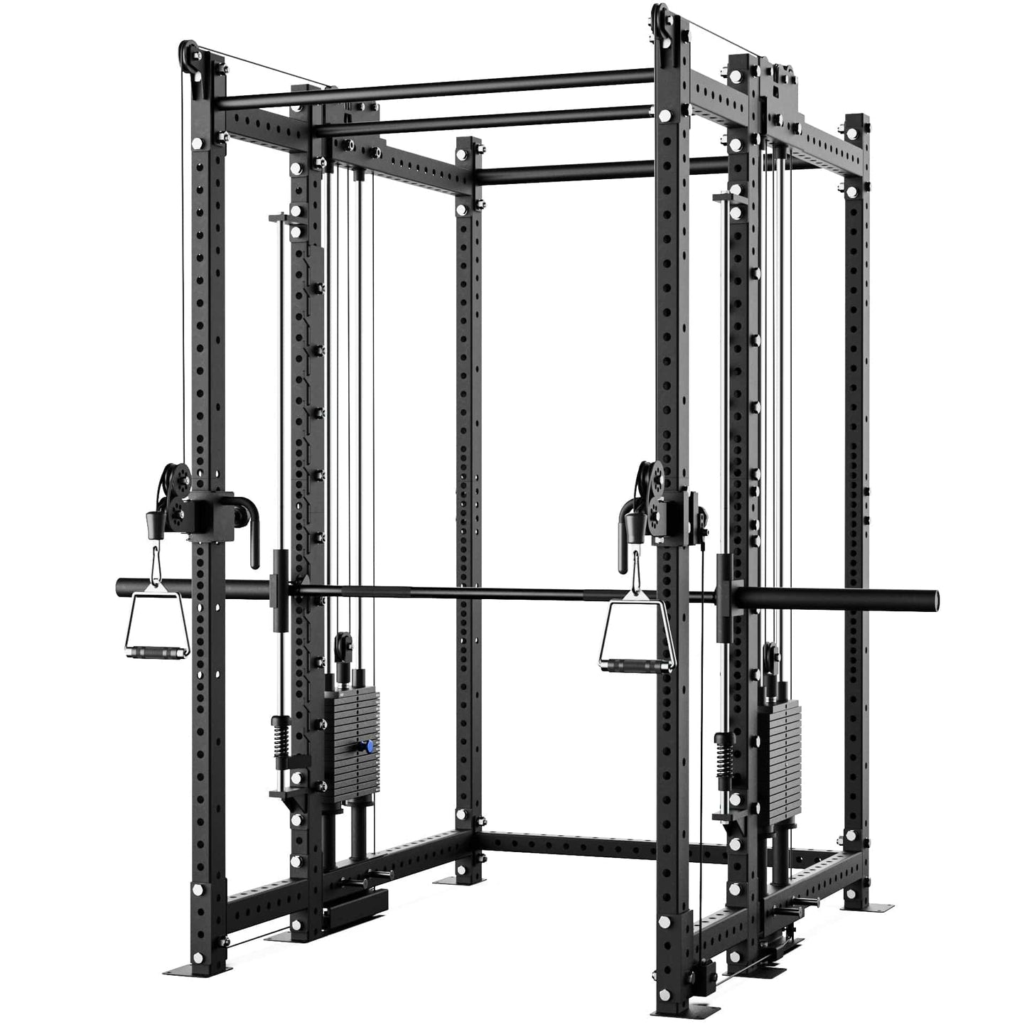 Synergee 2300 Series Power Cage with Synchronized Loaded Cable Cross Overs and Smith Machine - Grit Grind Strength