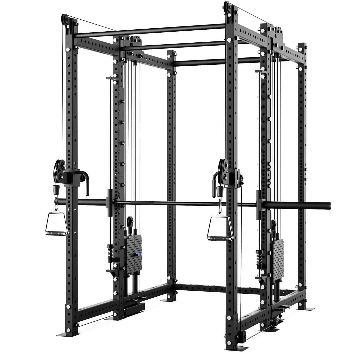 Synergee 2300 Series Power Cage with Synchronized Loaded Cable Cross Overs and Smith Machine - Grit Grind Strength
