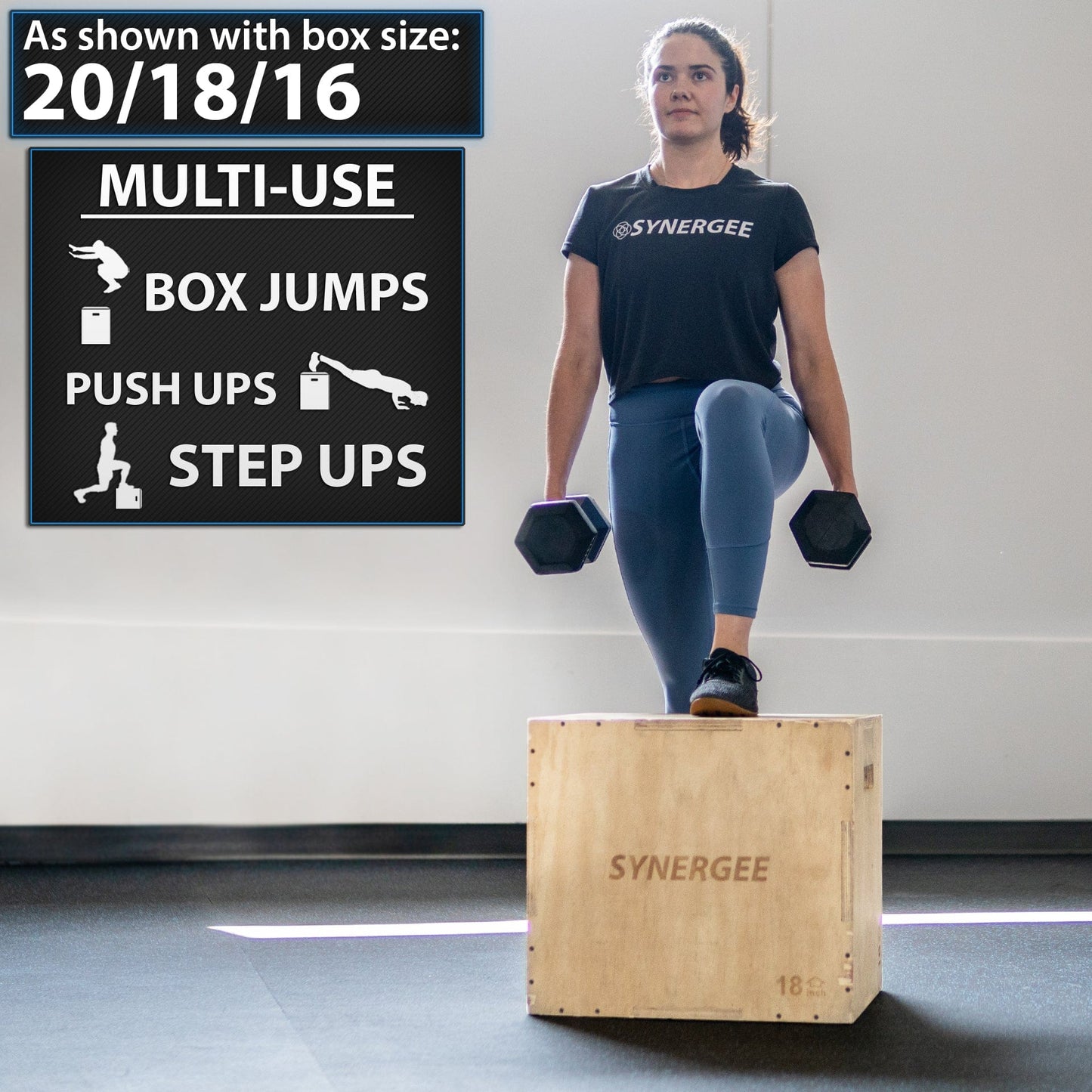 Synergee 3 - in - 1 Wood Plyo Boxes - Grit Grind Strength