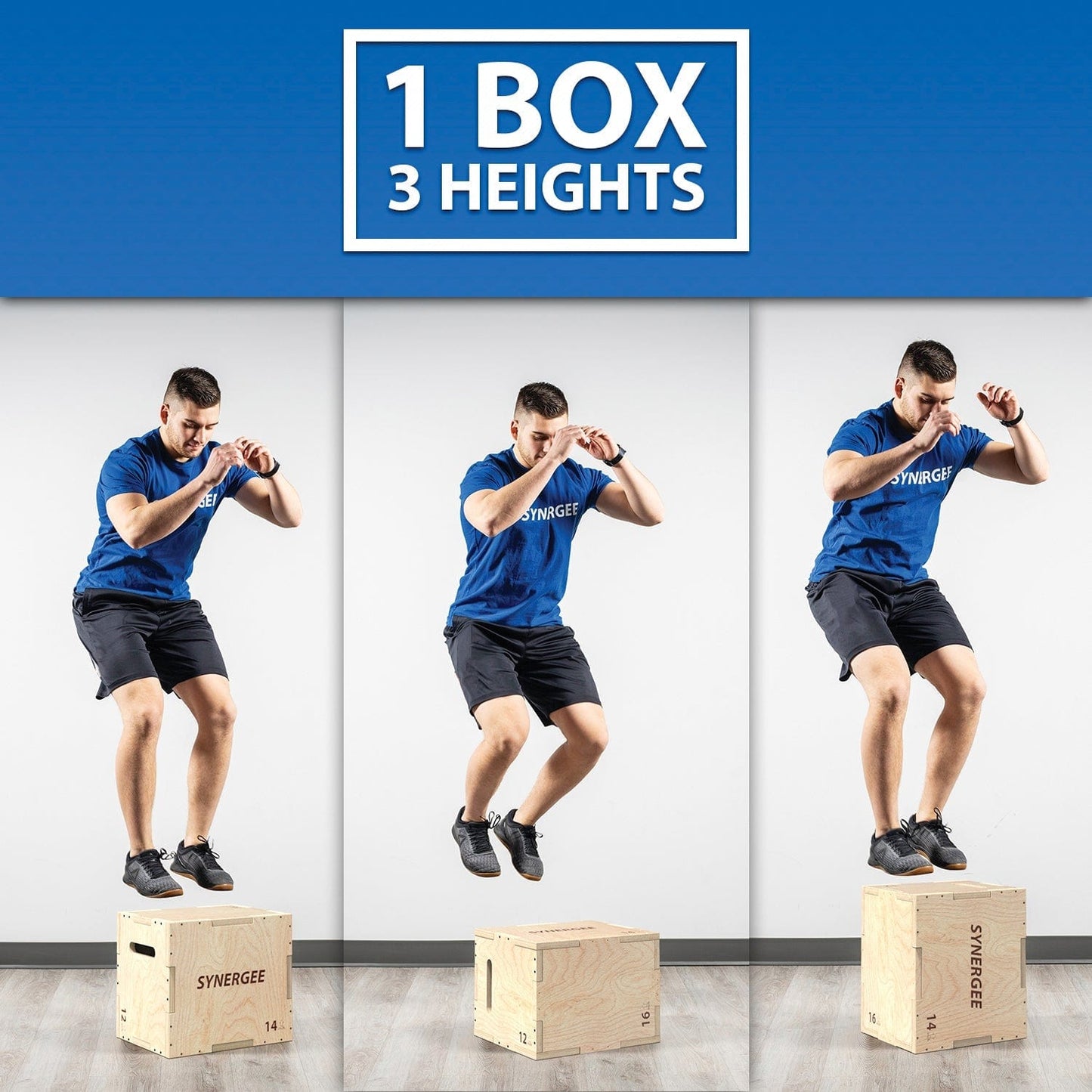 Synergee 3 - in - 1 Wood Plyo Boxes - Grit Grind Strength