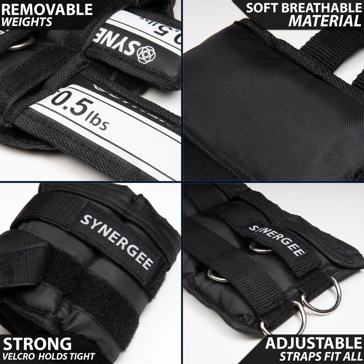 Synergee Adjustable Ankle/Wrist Weights - Grit Grind Strength