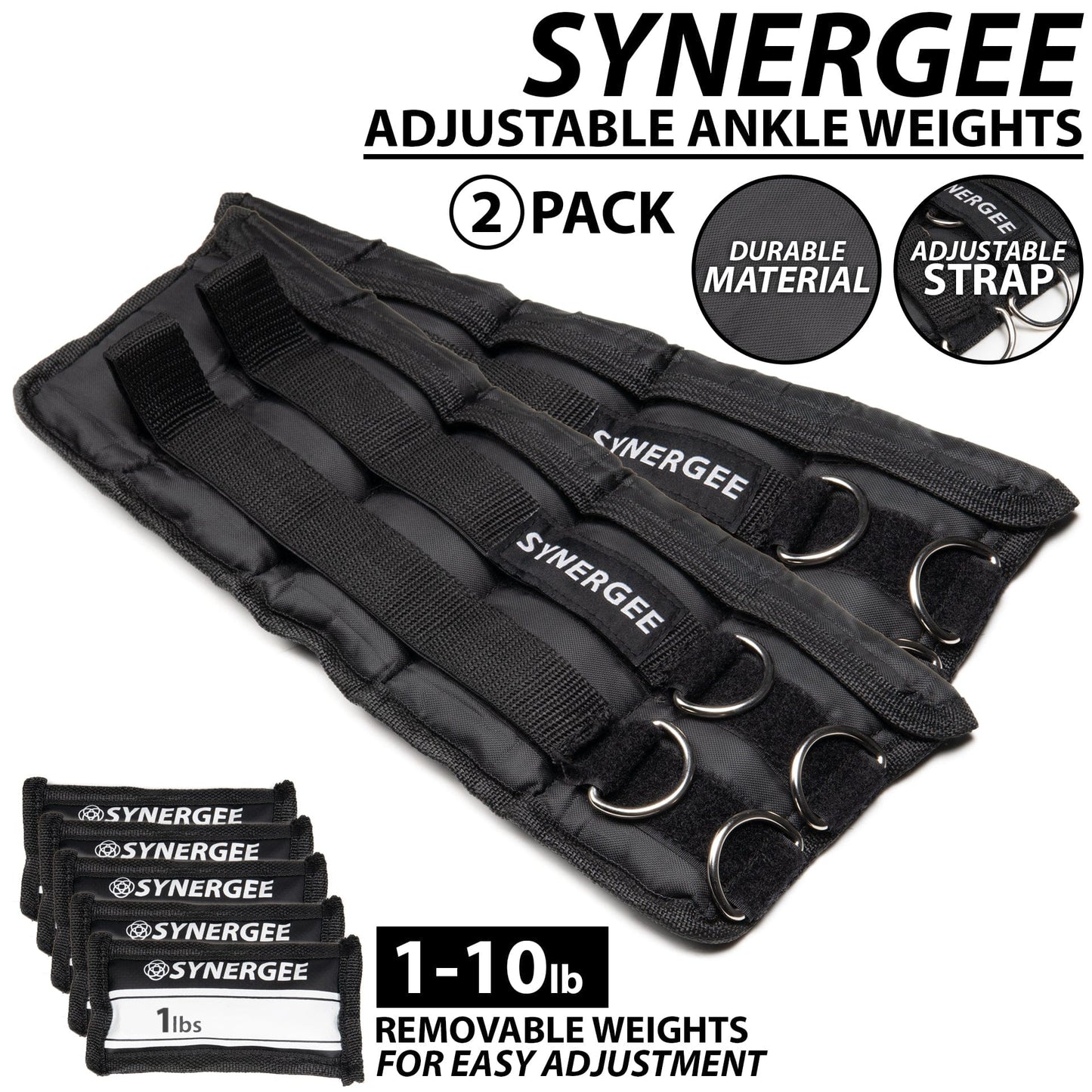 Synergee Adjustable Ankle/Wrist Weights - Grit Grind Strength
