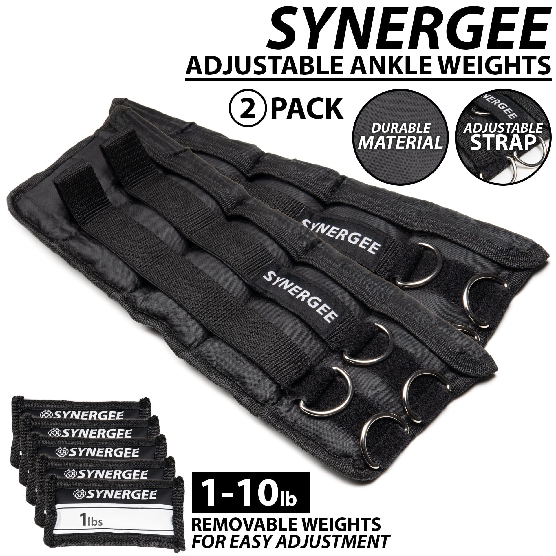 Synergee Adjustable Ankle/Wrist Weights - Grit Grind Strength