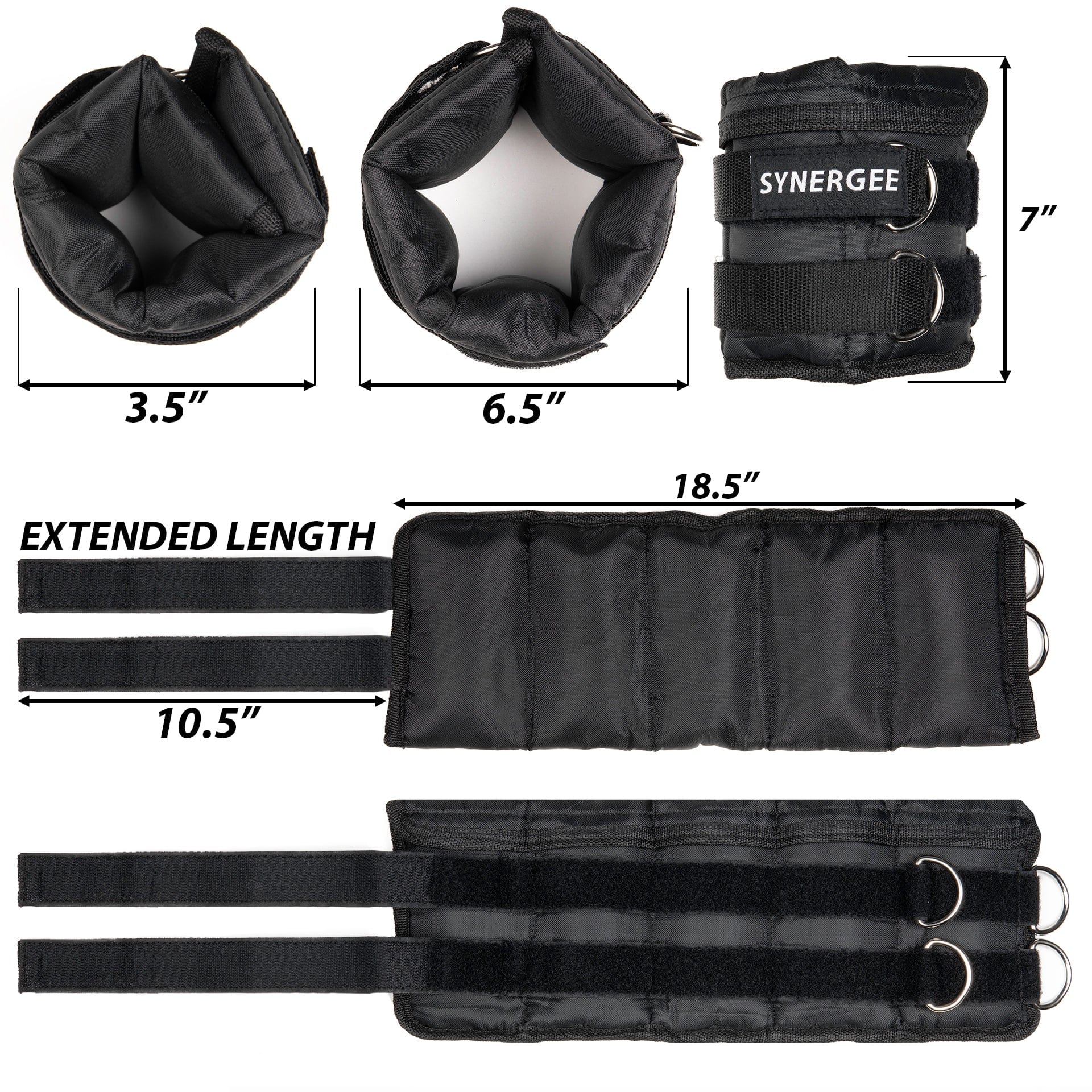 Synergee Adjustable Ankle/Wrist Weights - Grit Grind Strength