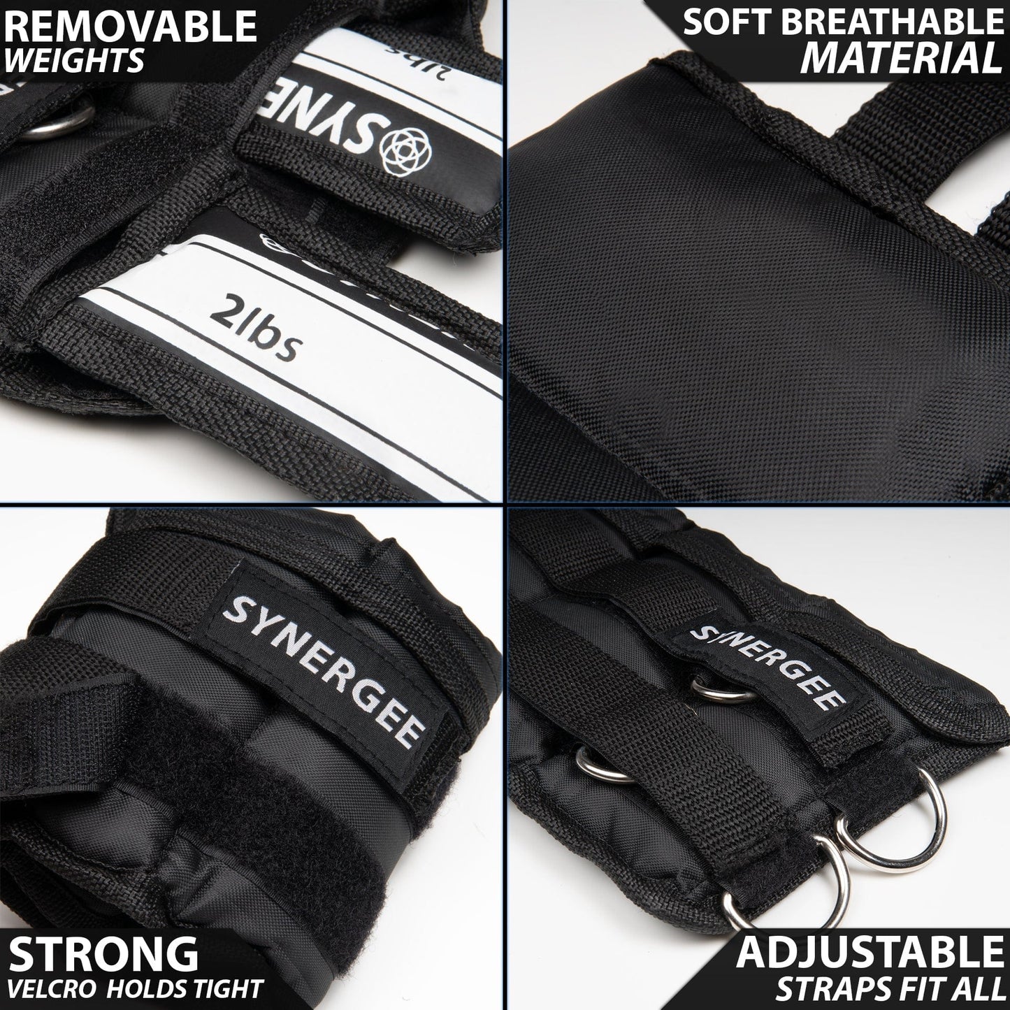 Synergee Adjustable Ankle/Wrist Weights - Grit Grind Strength
