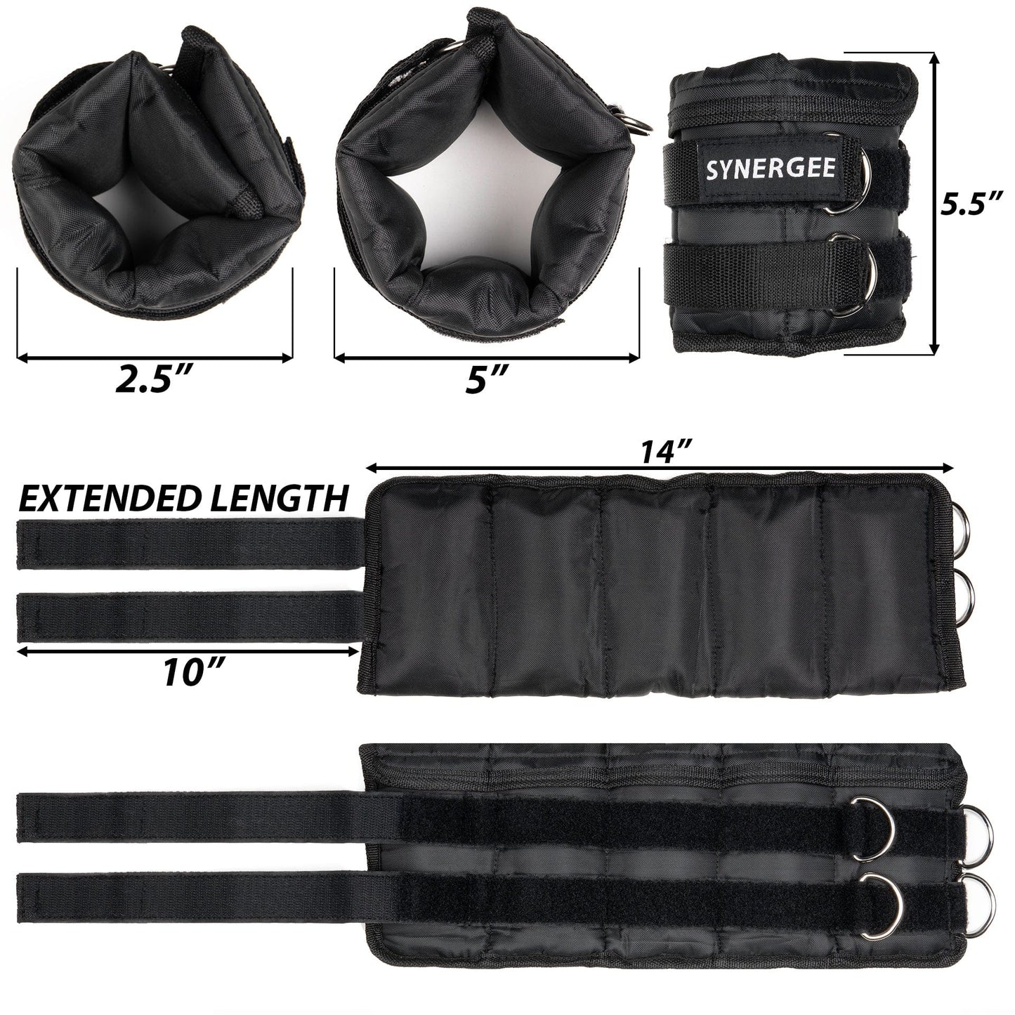 Synergee Adjustable Ankle/Wrist Weights - Grit Grind Strength