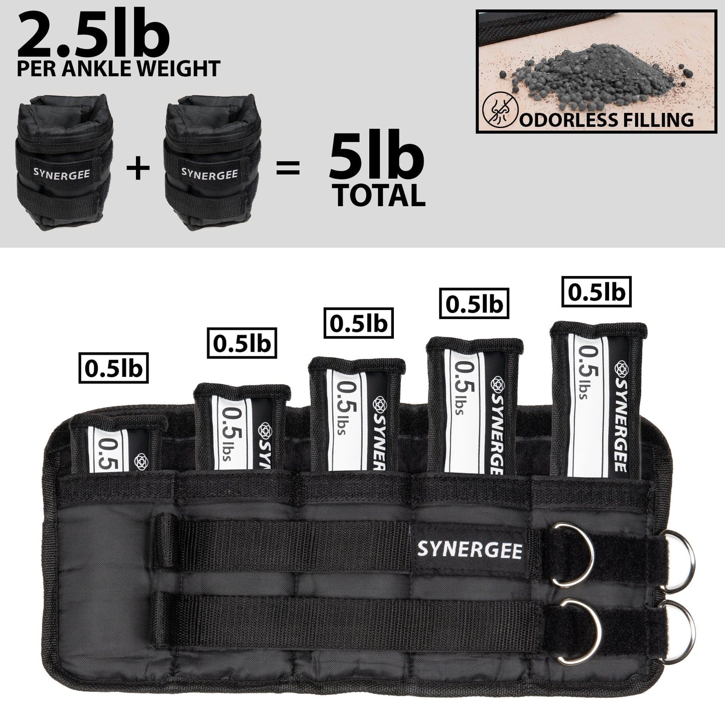 Synergee Adjustable Ankle/Wrist Weights - Grit Grind Strength