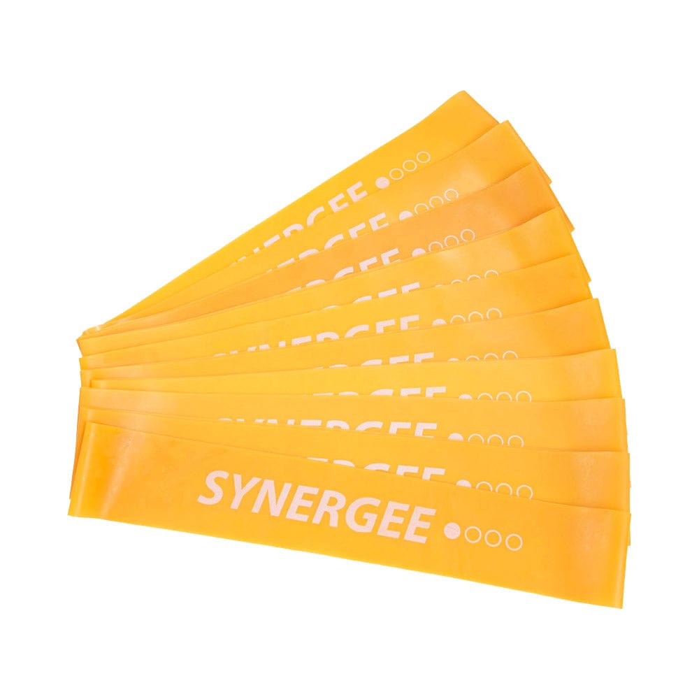 Synergee Exercise Bands Set of 10 Yellow Light Resistance Synergee Mini Bands