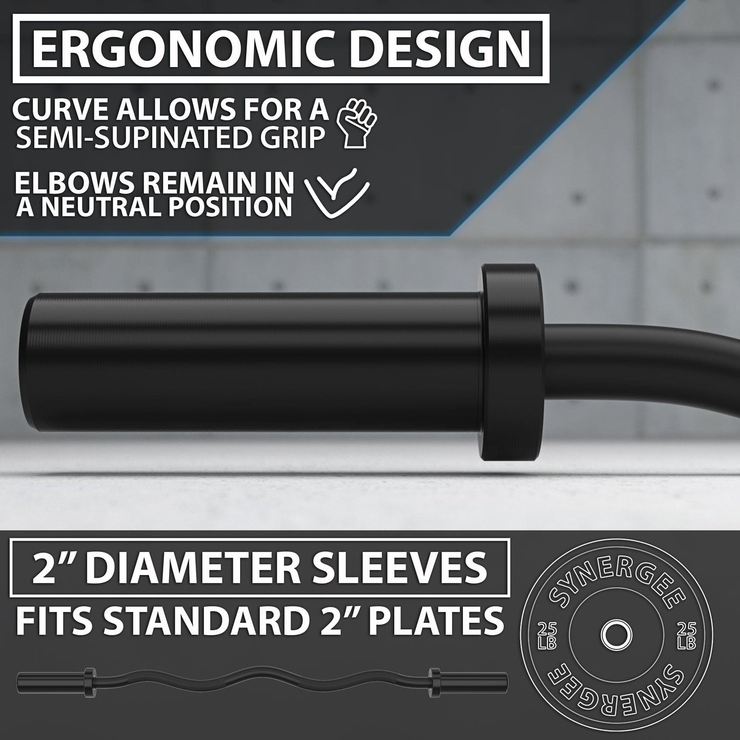 Synergee EZ Curl Bars - Grit Grind Strength