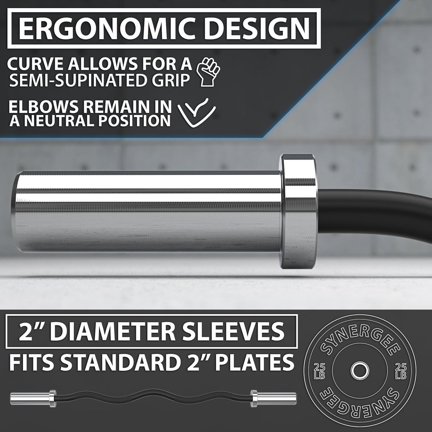 Synergee EZ Curl Bars - Grit Grind Strength