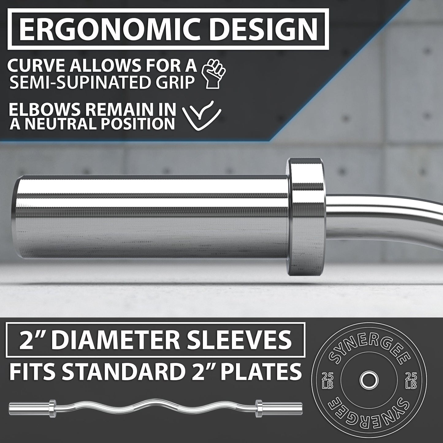 Synergee EZ Curl Bars - Grit Grind Strength