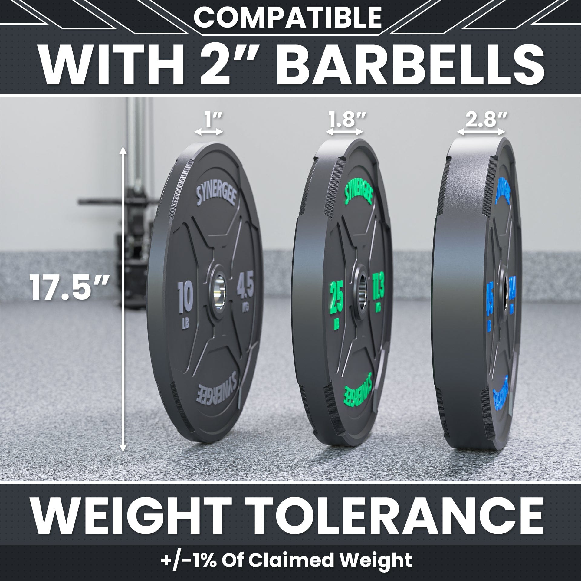 Synergee EZ Grip Bumper Plates - Grit Grind Strength