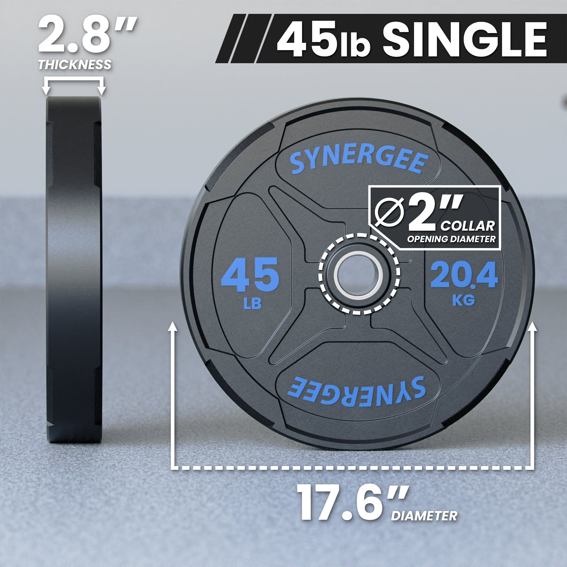 Synergee EZ Grip Bumper Plates - Grit Grind Strength