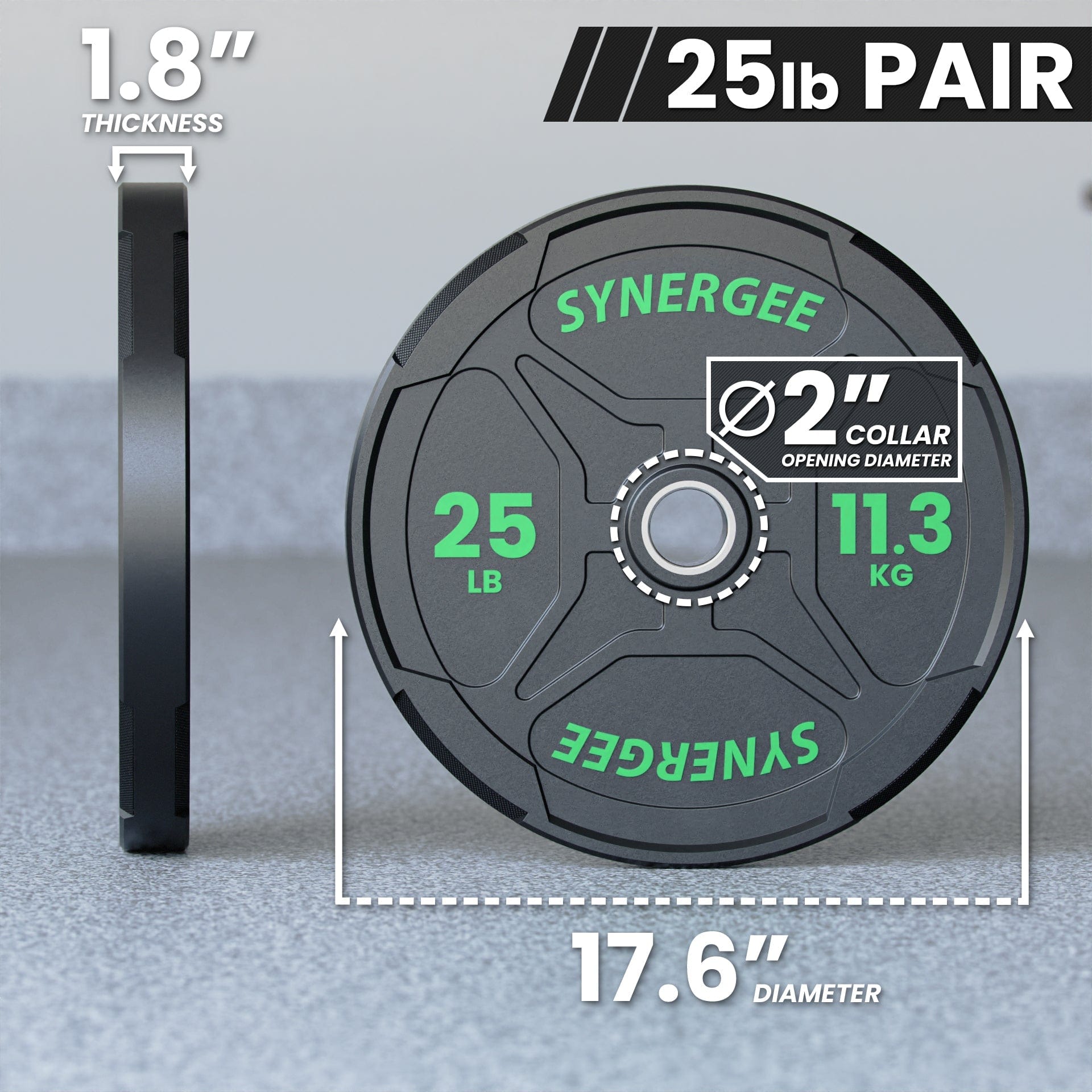 Synergee EZ Grip Bumper Plates - Grit Grind Strength