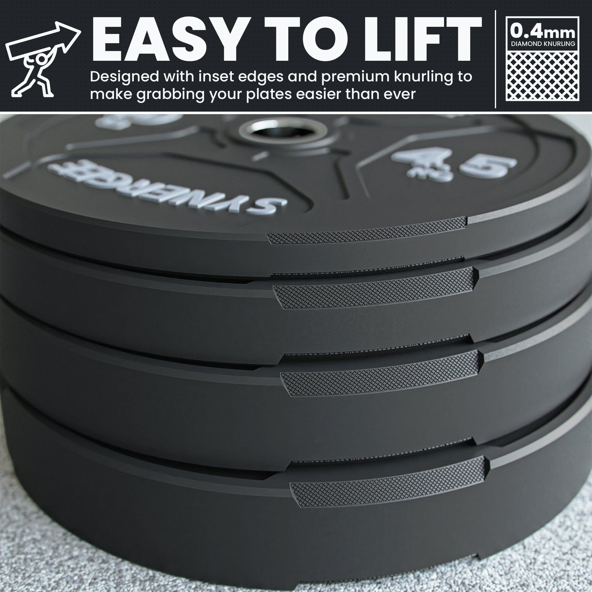Synergee EZ Grip Bumper Plates - Grit Grind Strength