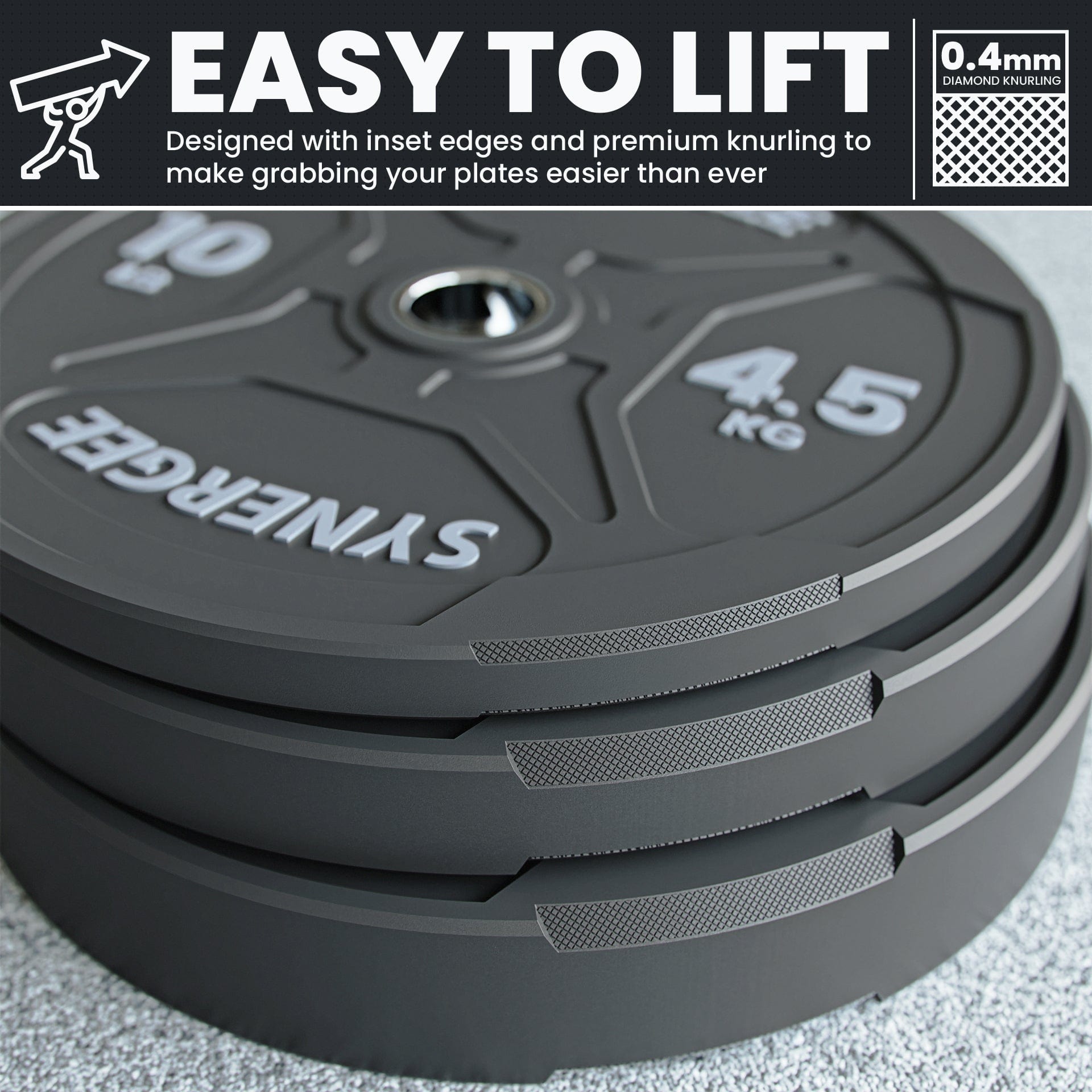 Synergee EZ Grip Bumper Plates - Grit Grind Strength