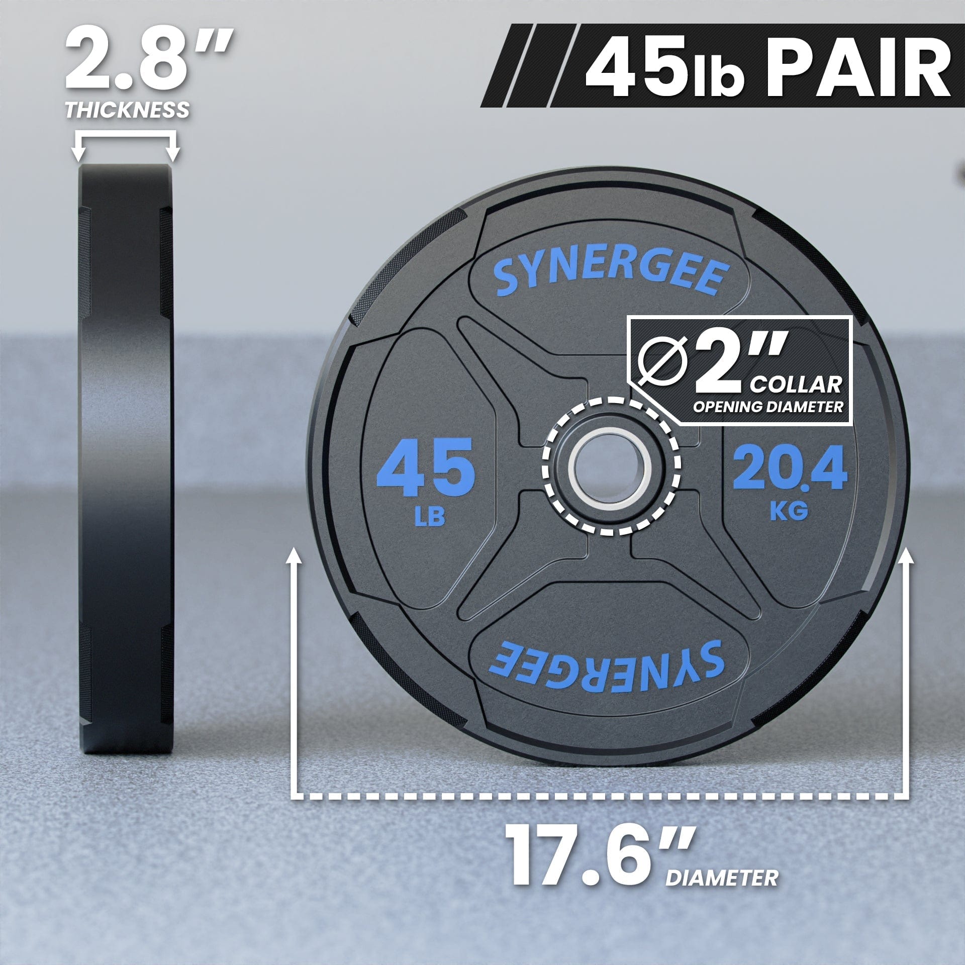 Synergee EZ Grip Bumper Plates - Grit Grind Strength