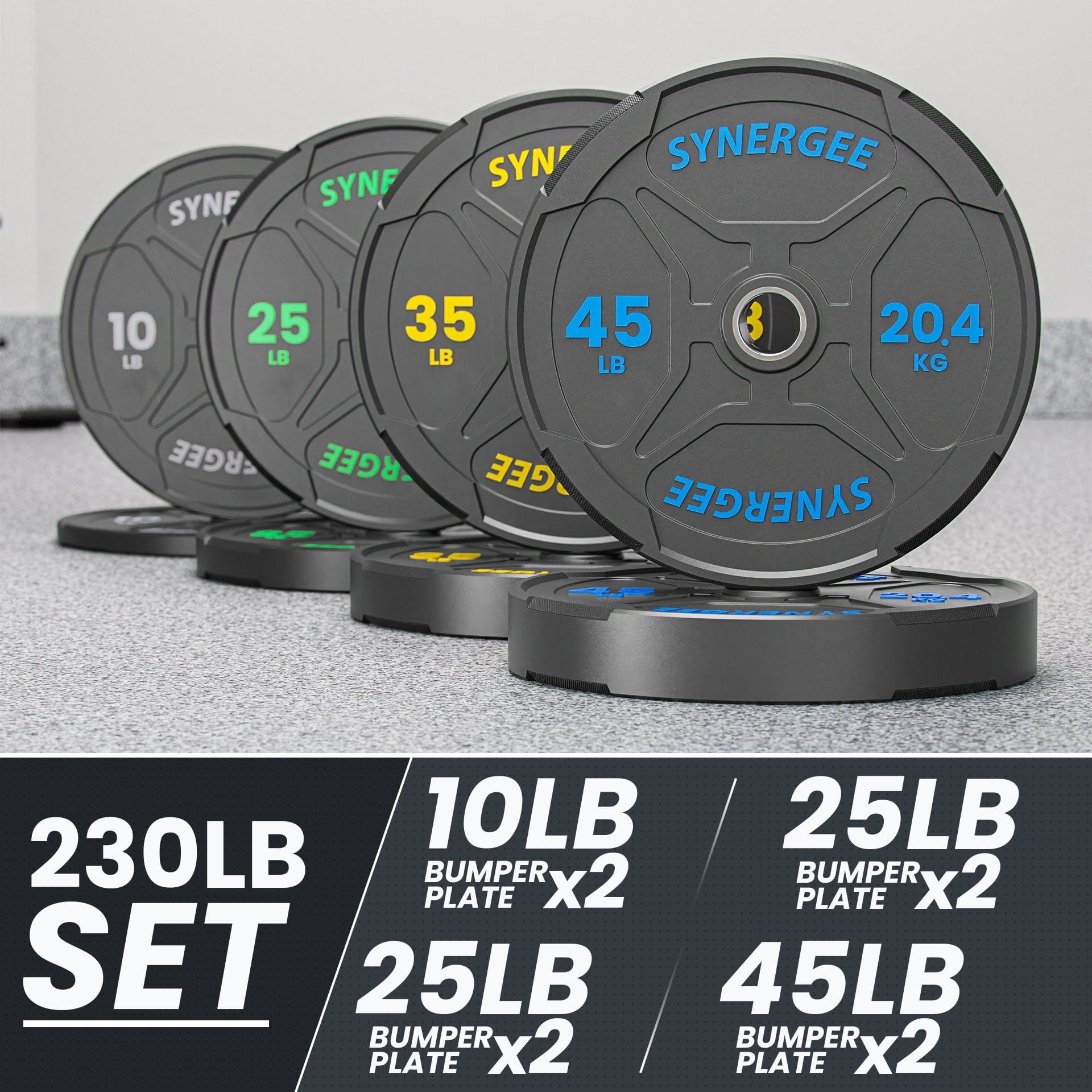 Synergee EZ Grip Bumper Plates - Grit Grind Strength