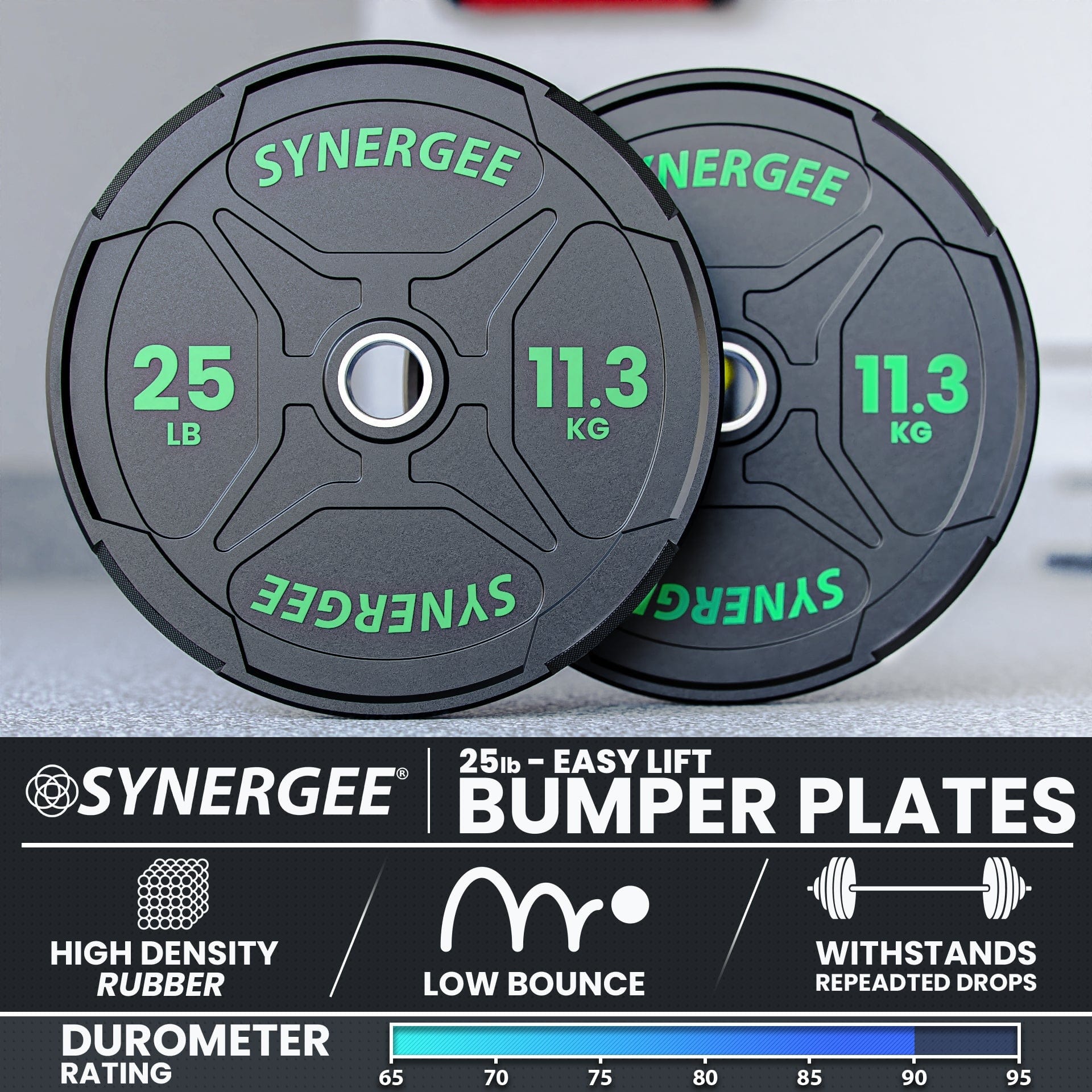 Synergee EZ Grip Bumper Plates - Grit Grind Strength